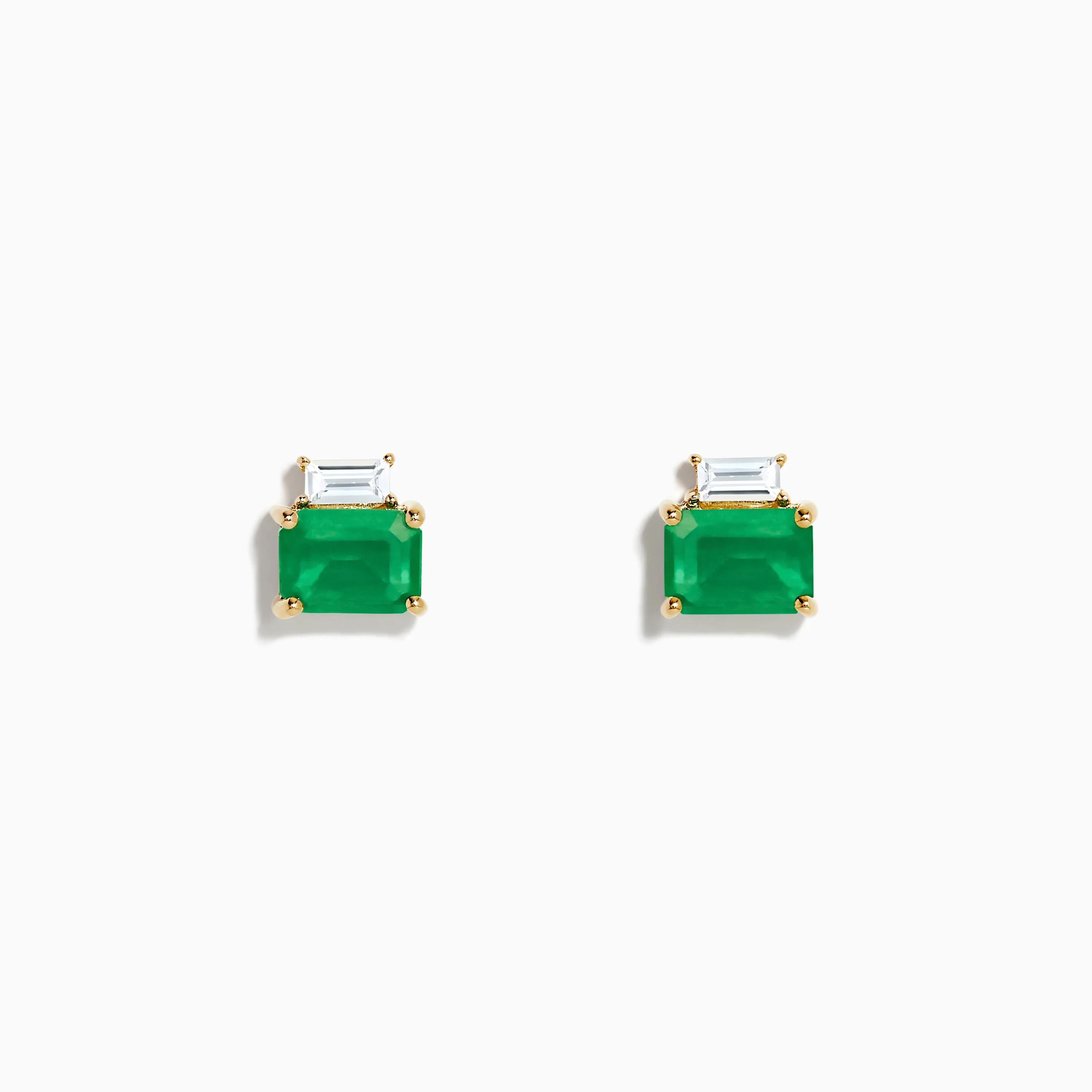 Brasilica 14K Yellow Gold Emerald and White Sapphire Stud Earrings sold by Effy