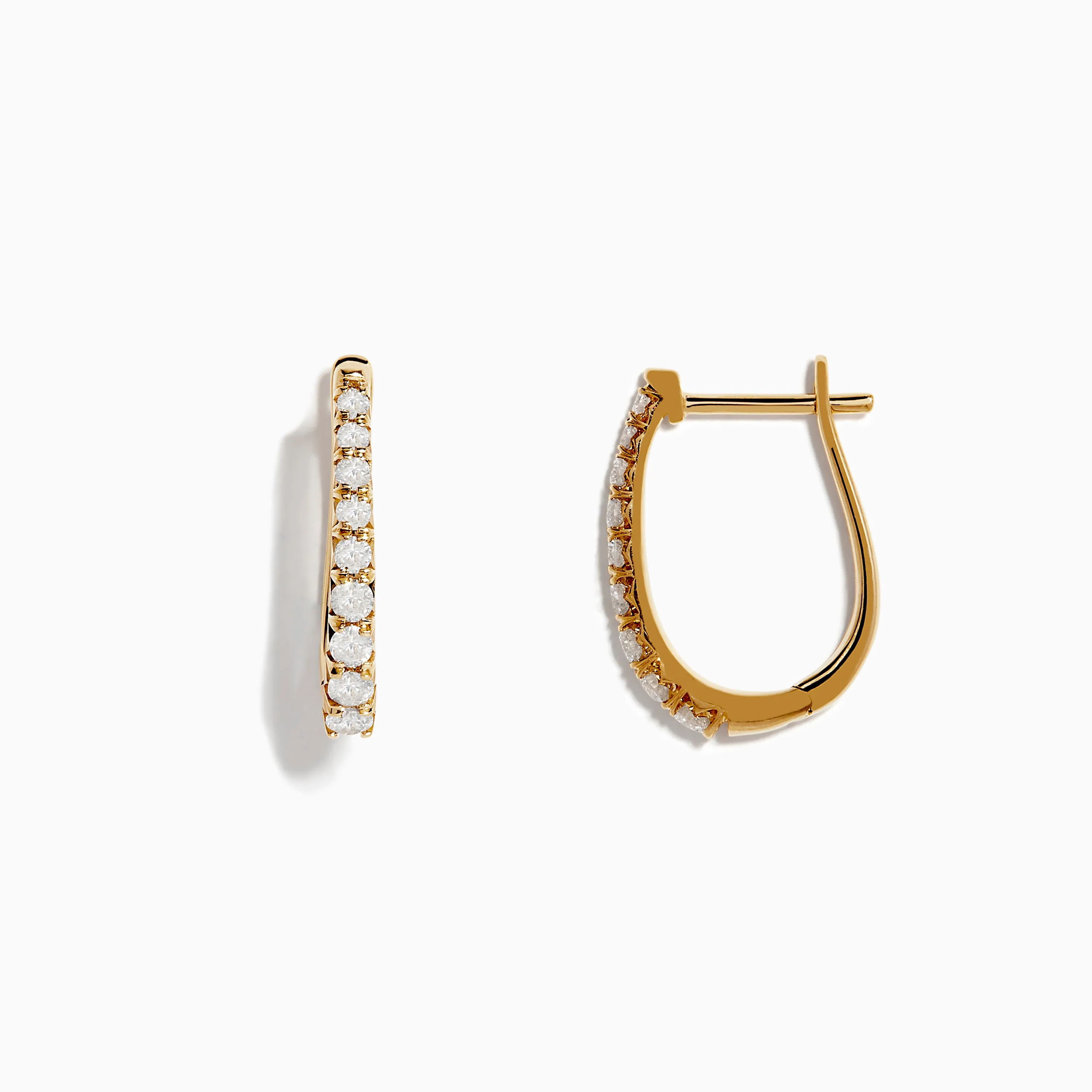 D'oro 14K Yellow 3/4" Diamond Hoop Earrings 0.49 TCW sold by Effy product image thumbnail 2