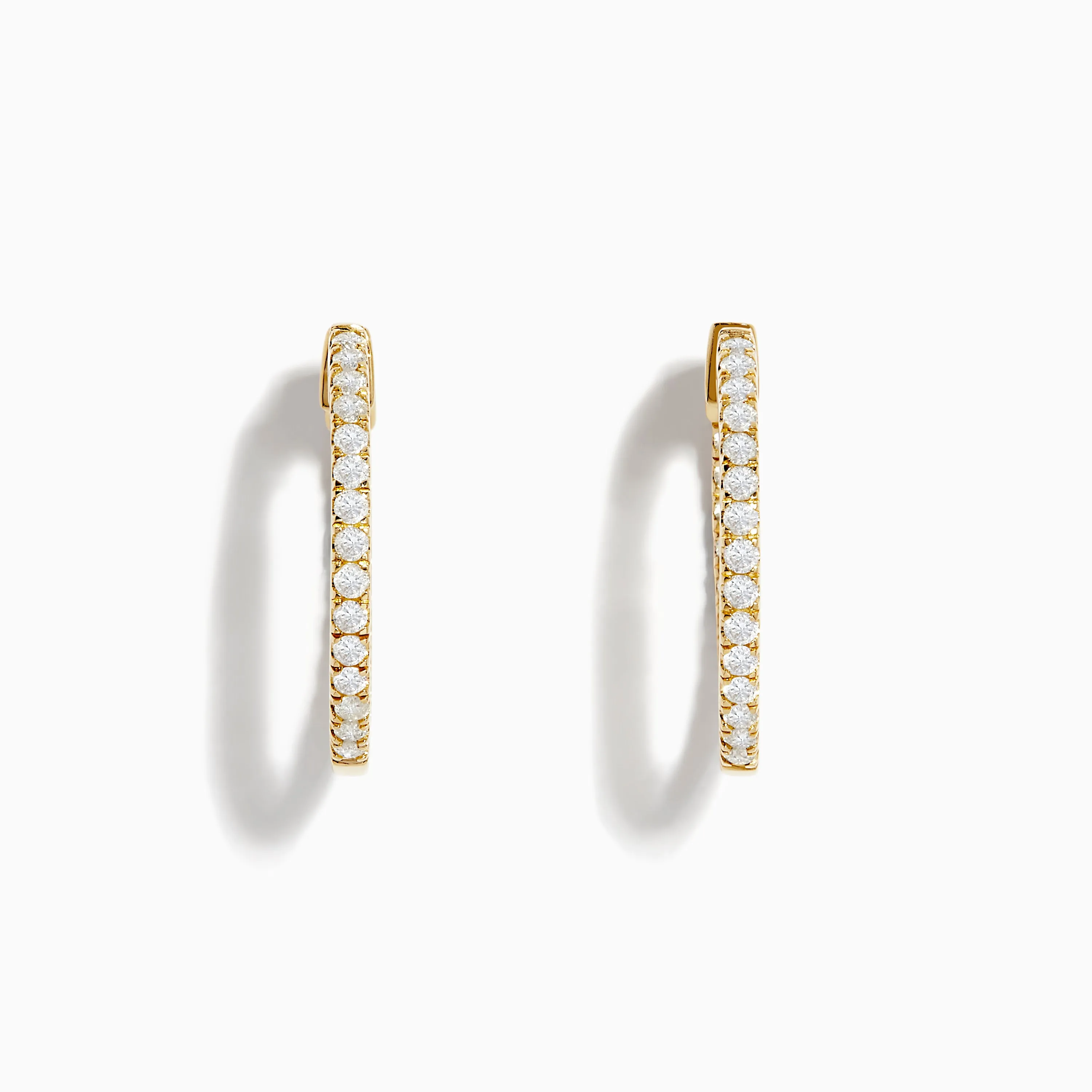 14K Yellow Gold 3/4" Diamond Hoop Earrings 0.74 TCW sold by Effy product image thumbnail 3