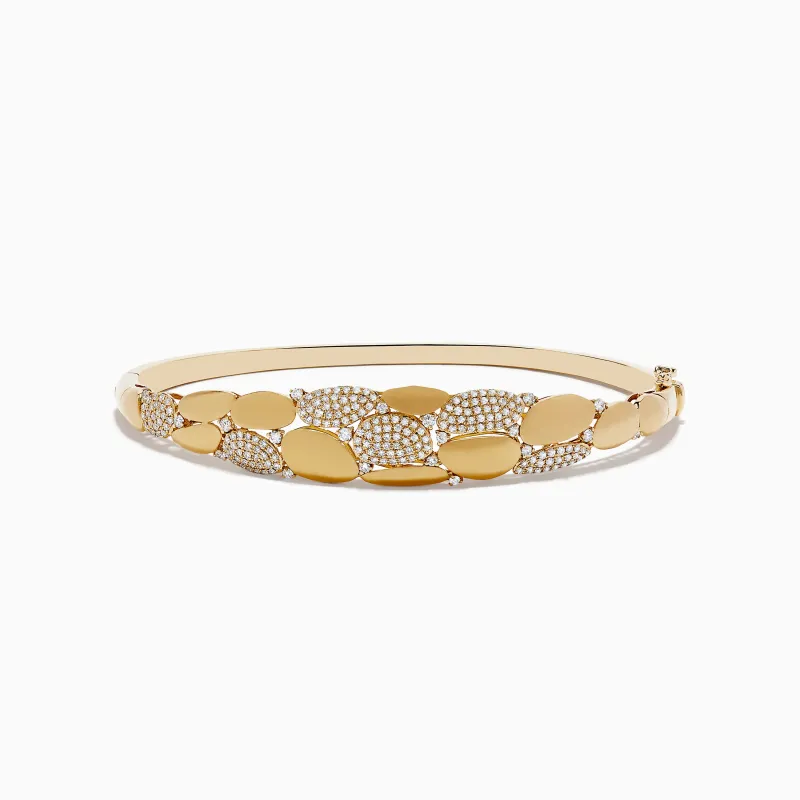 14K Yellow Gold Pave Diamond Bangle sold by Effy