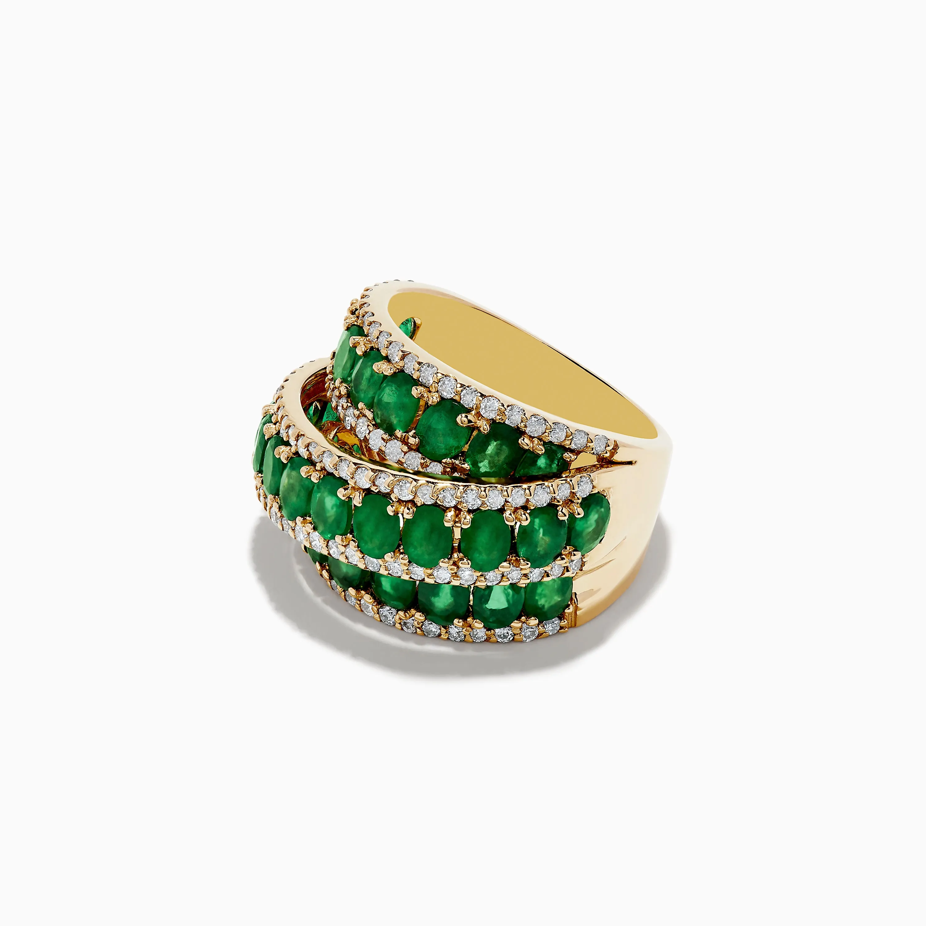 Limited Edition 14K Yellow Gold Emerald and Diamond Cocktail Ring 7.14 TCW sold by Effy product image thumbnail 2