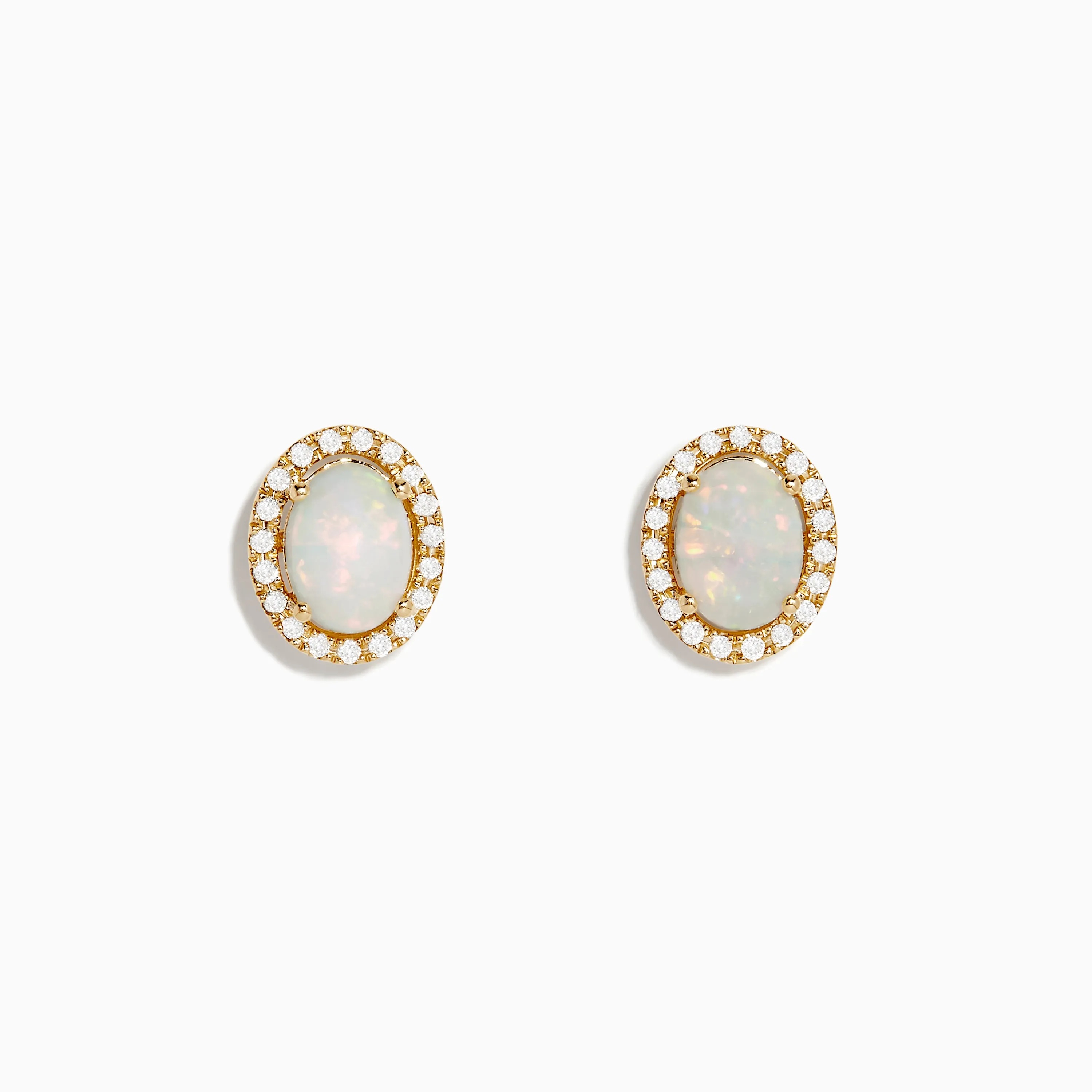 Aurora 14K Yellow Gold Opal and Diamond Stud Earrings sold by Effy