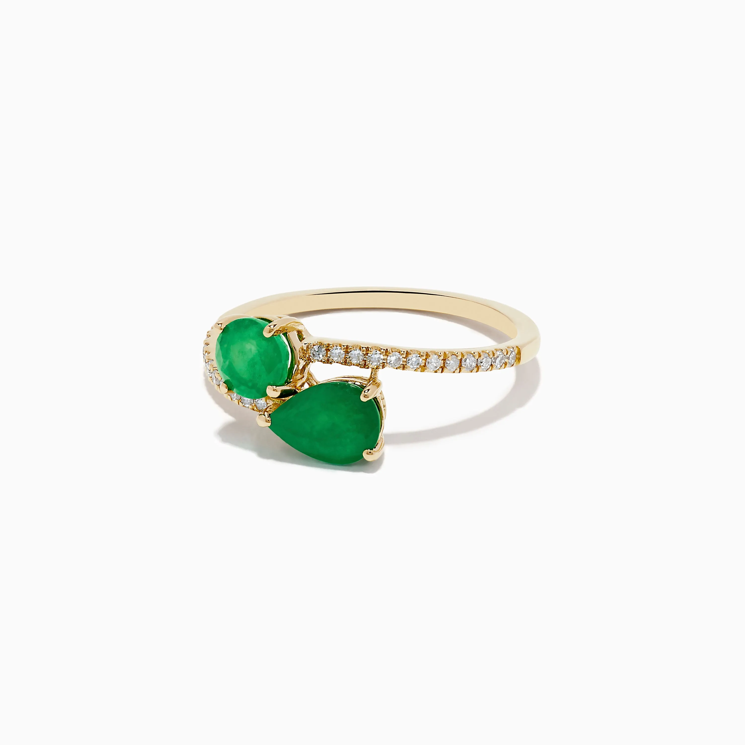 Brasilica 14K Yellow Gold Emerald and Diamond Bypass Ring sold by Effy product image thumbnail 2