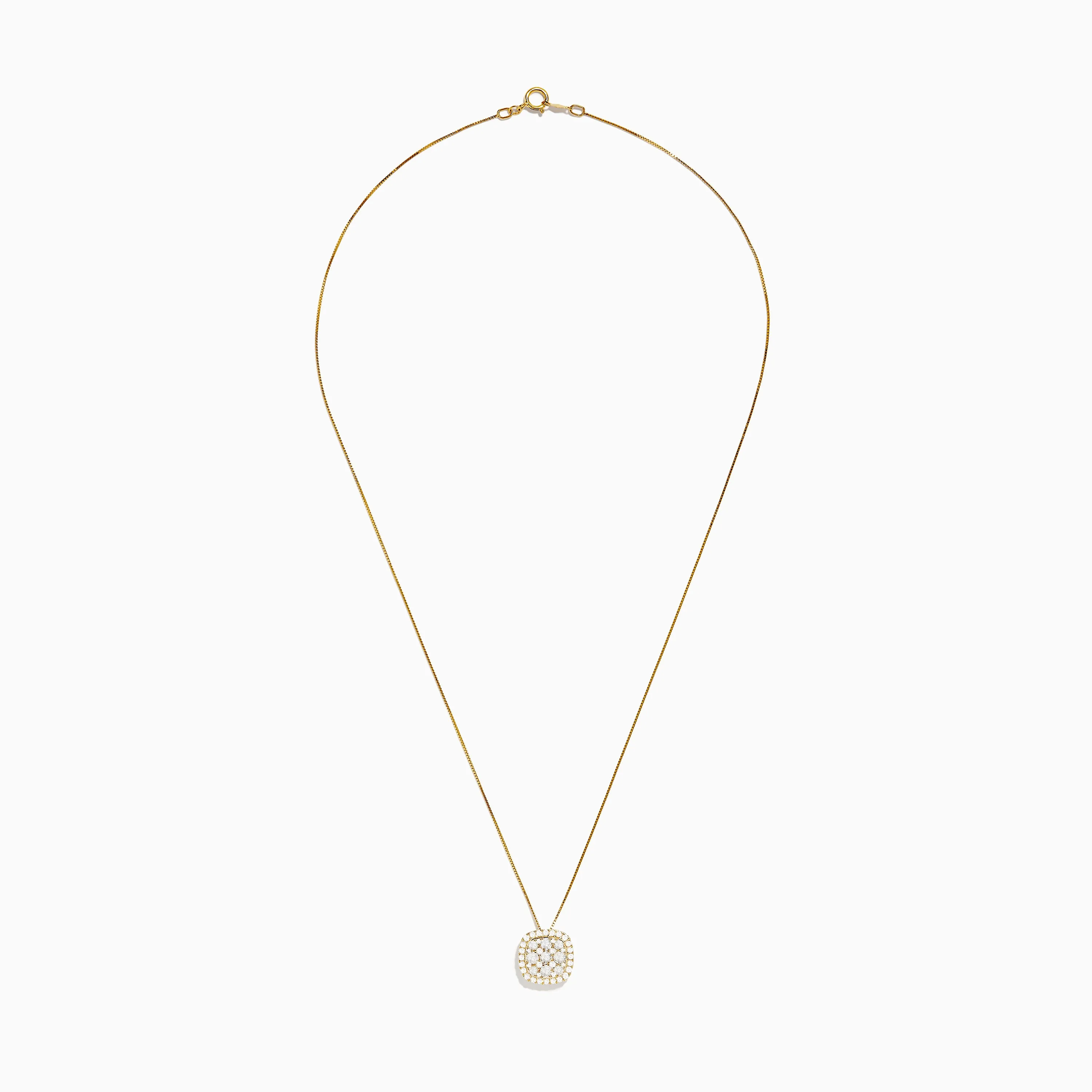 Pave Classica 14K Yellow Gold Square Diamond Pendant 0.98 TCW sold by Effy product image thumbnail 2