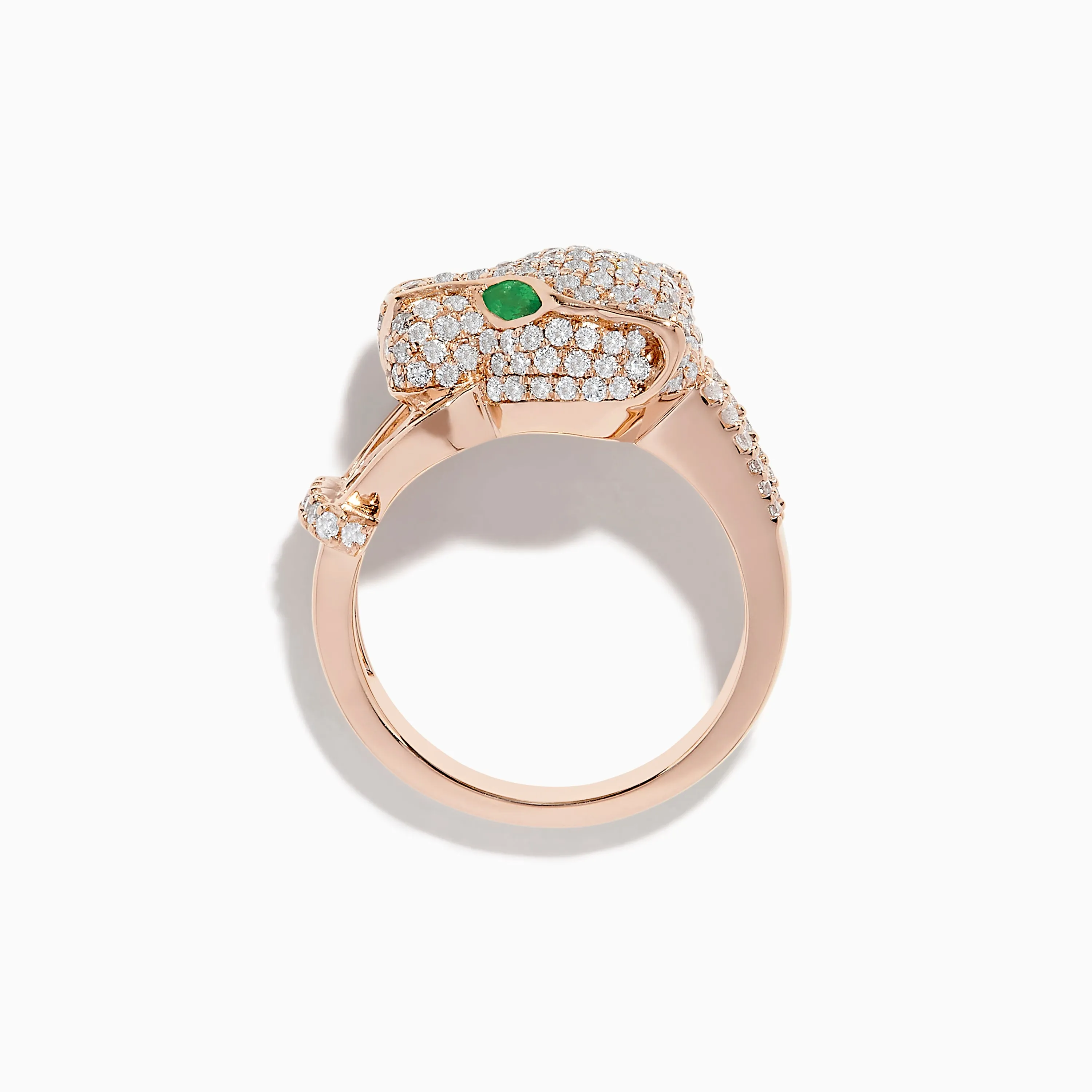 Signature 14K Rose Gold Emerald and Diamond Panther Ring sold by Effy product image thumbnail 2
