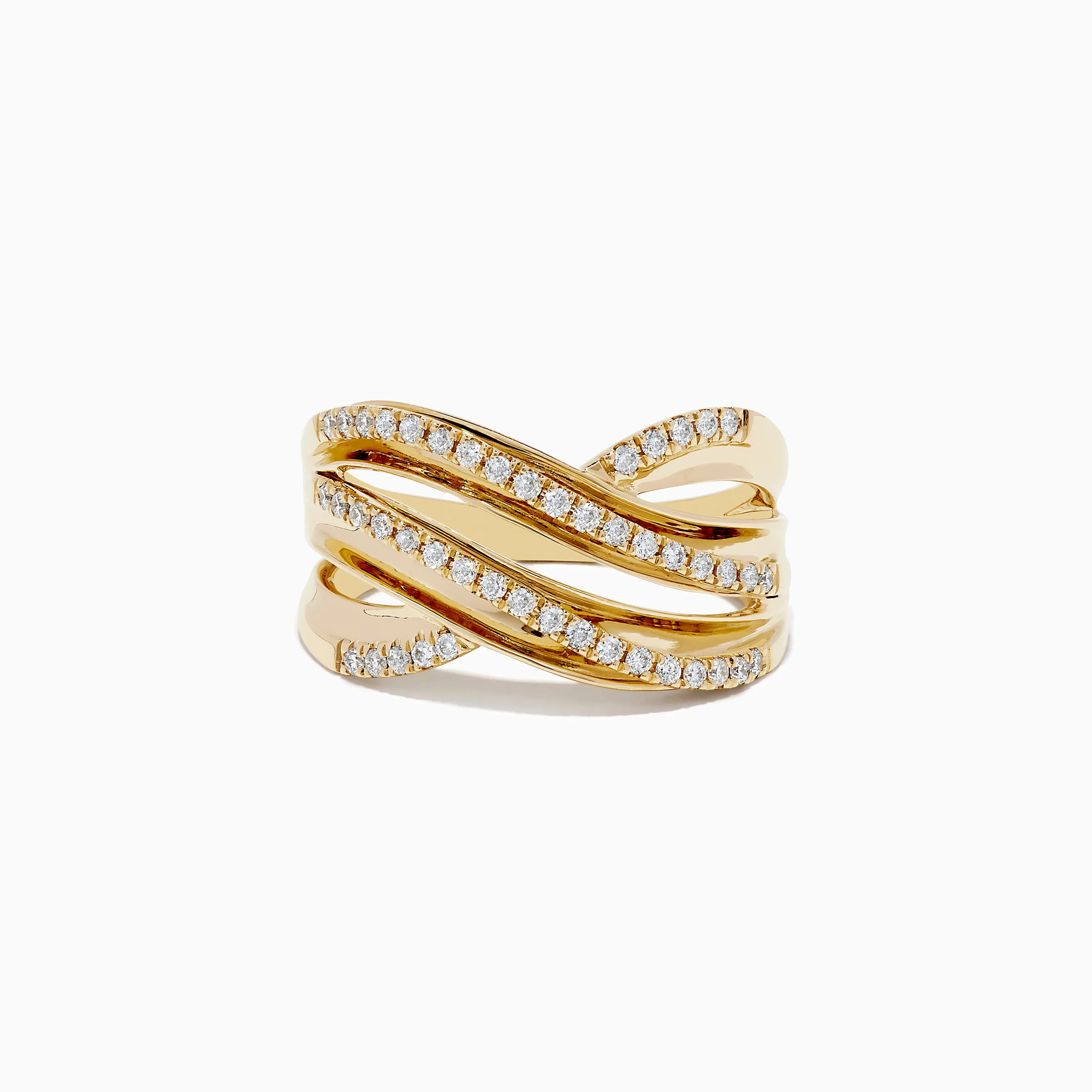 D'oro 14K Yellow Gold Diamond Wavy Band sold by Effy