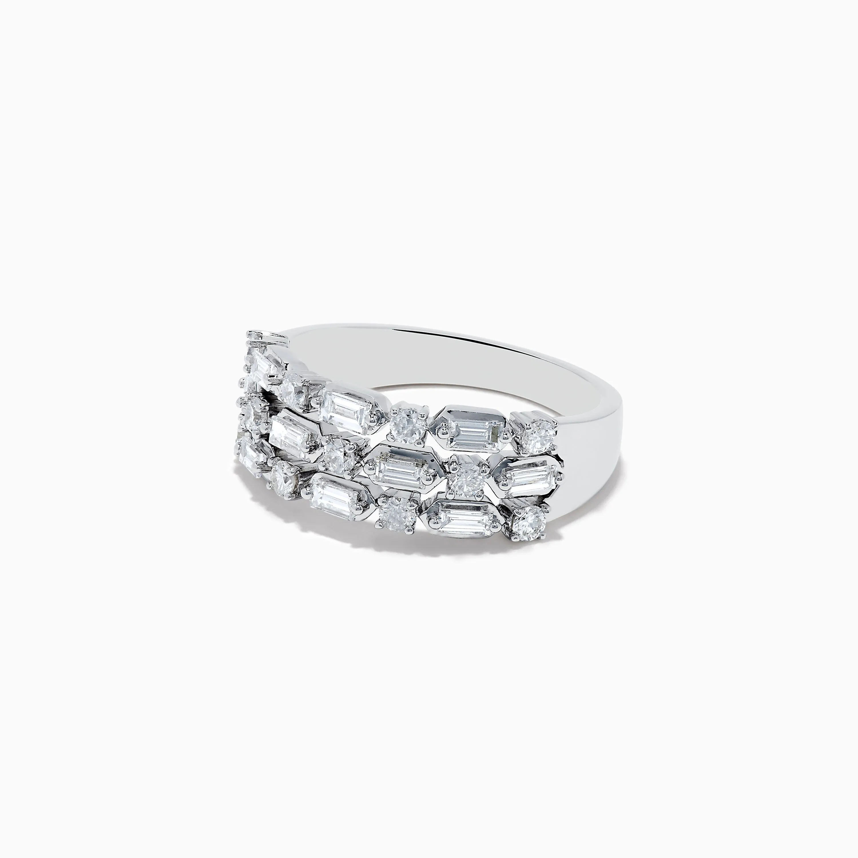Classique 14K White Gold Multi Shape 3 Row Diamond Band sold by Effy product image thumbnail 2