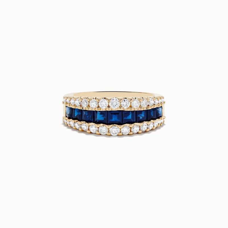 Royale Bleu 14K Yellow Gold Blue Sapphire and Diamond Ring sold by Effy