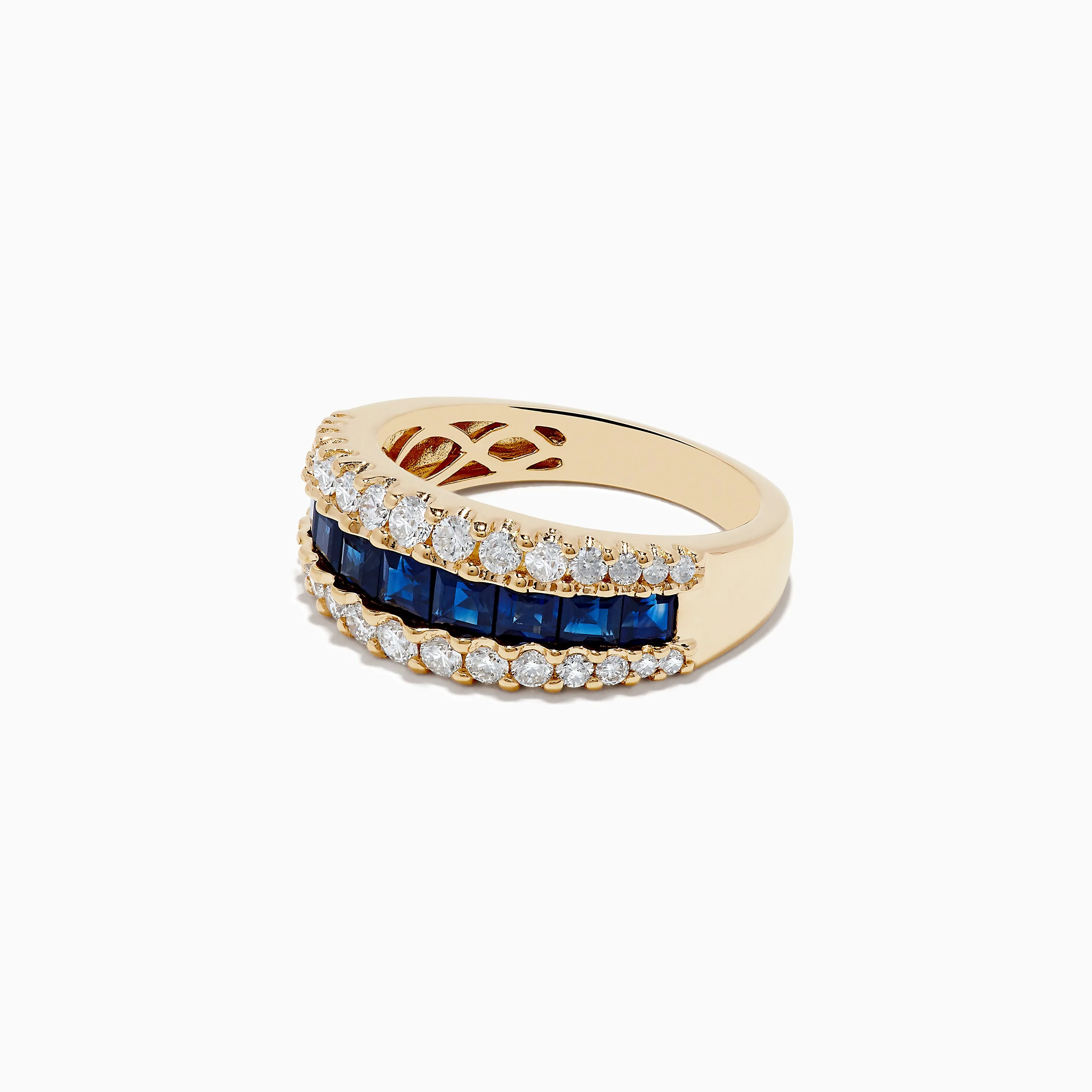 Royale Bleu 14K Yellow Gold Blue Sapphire and Diamond Ring sold by Effy product image thumbnail 2