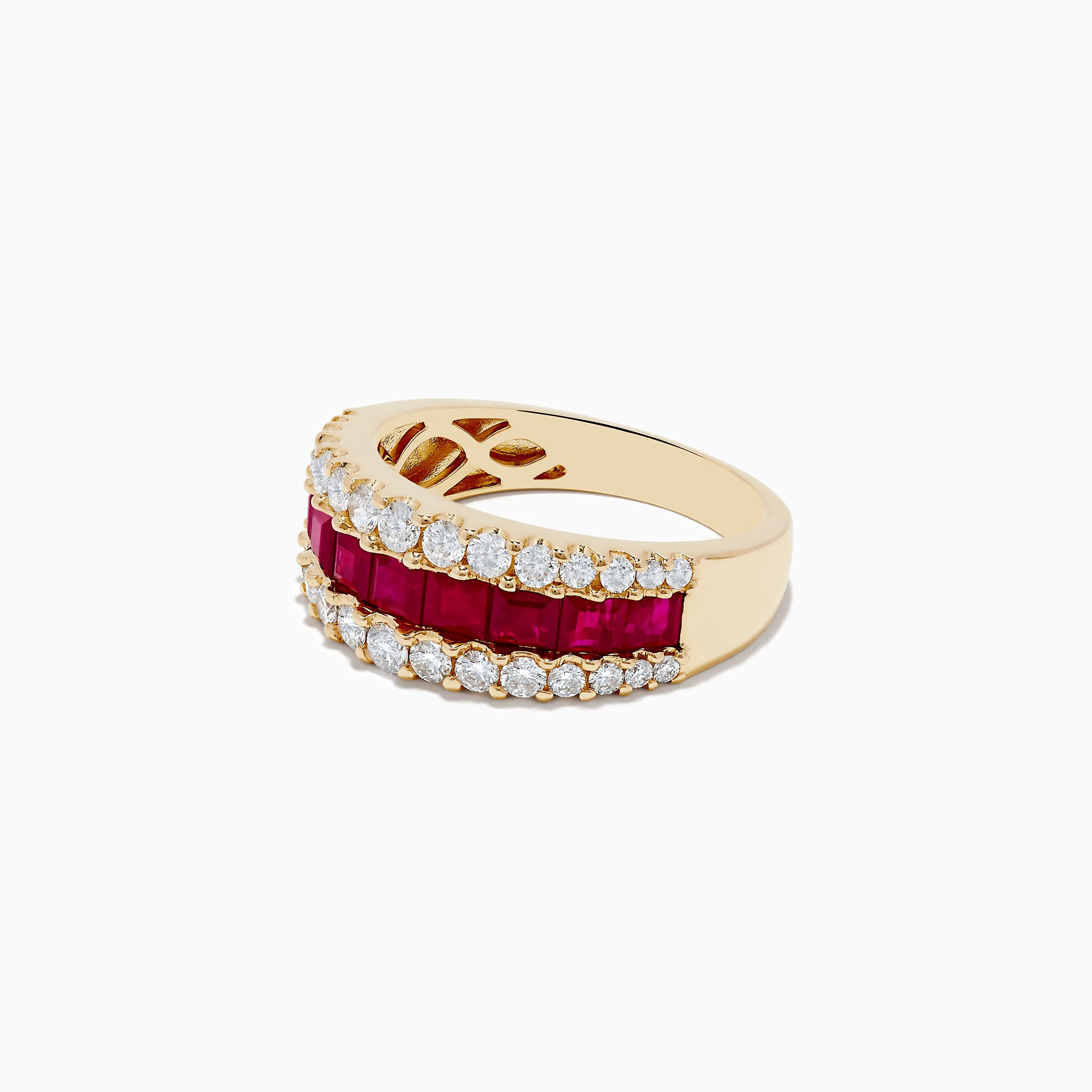 Ruby Royale 14K Yellow Gold Princess Cut Ruby & Diamond Band sold by Effy product image thumbnail 2