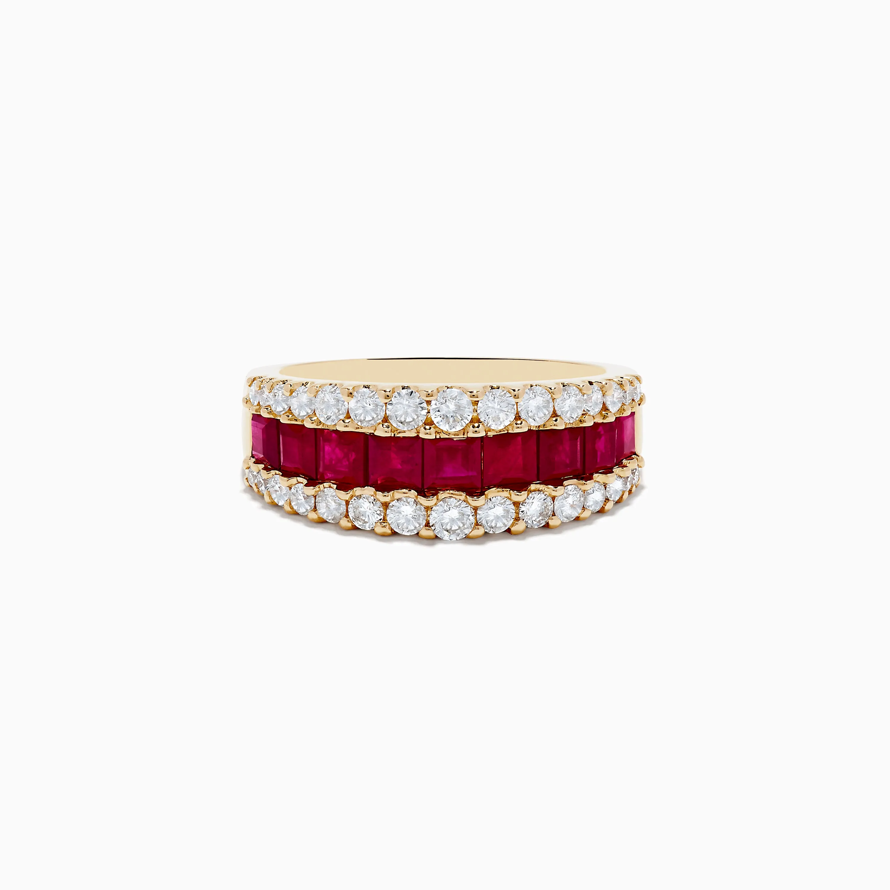 Ruby Royale 14K Yellow Gold Princess Cut Ruby & Diamond Band sold by Effy