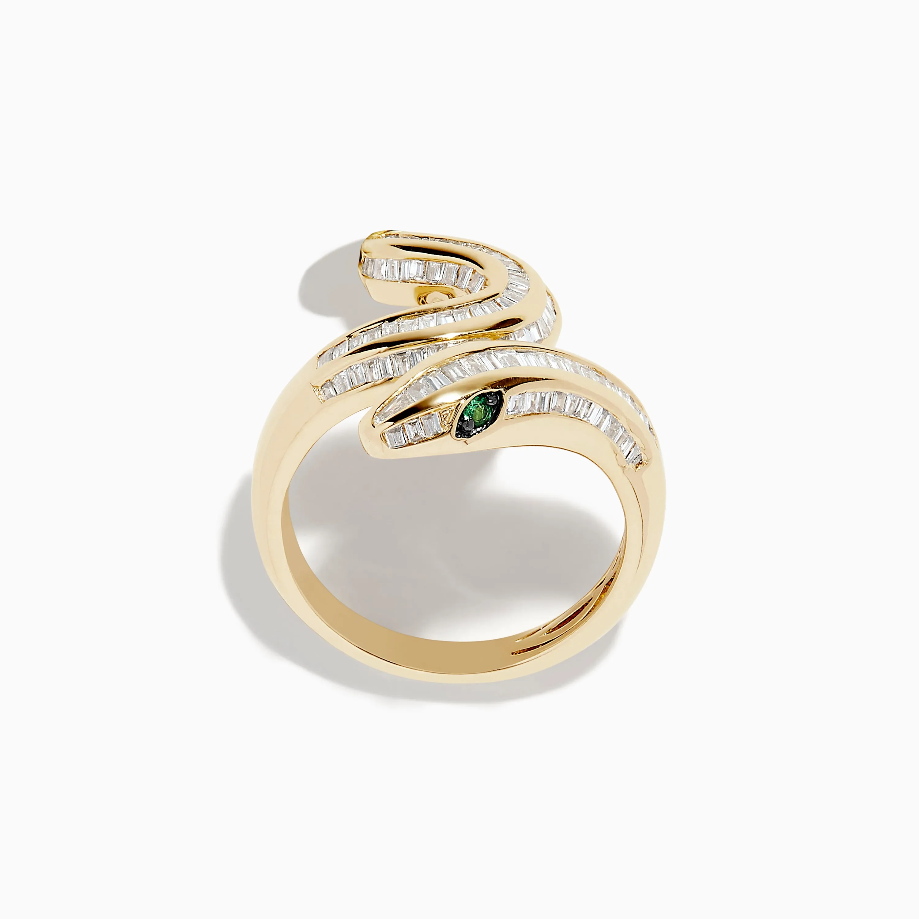 Safari 14K Yellow Gold Emerald and Diamond Snake Ring sold by Effy product image thumbnail 4