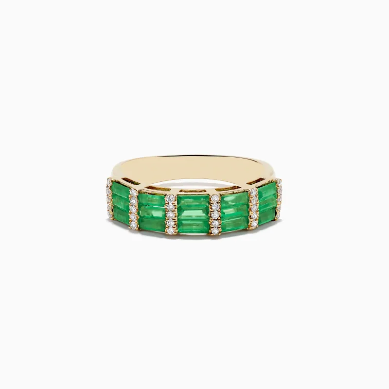 Brasilica 14K Yellow Gold Emerald and Diamond Ring sold by Effy