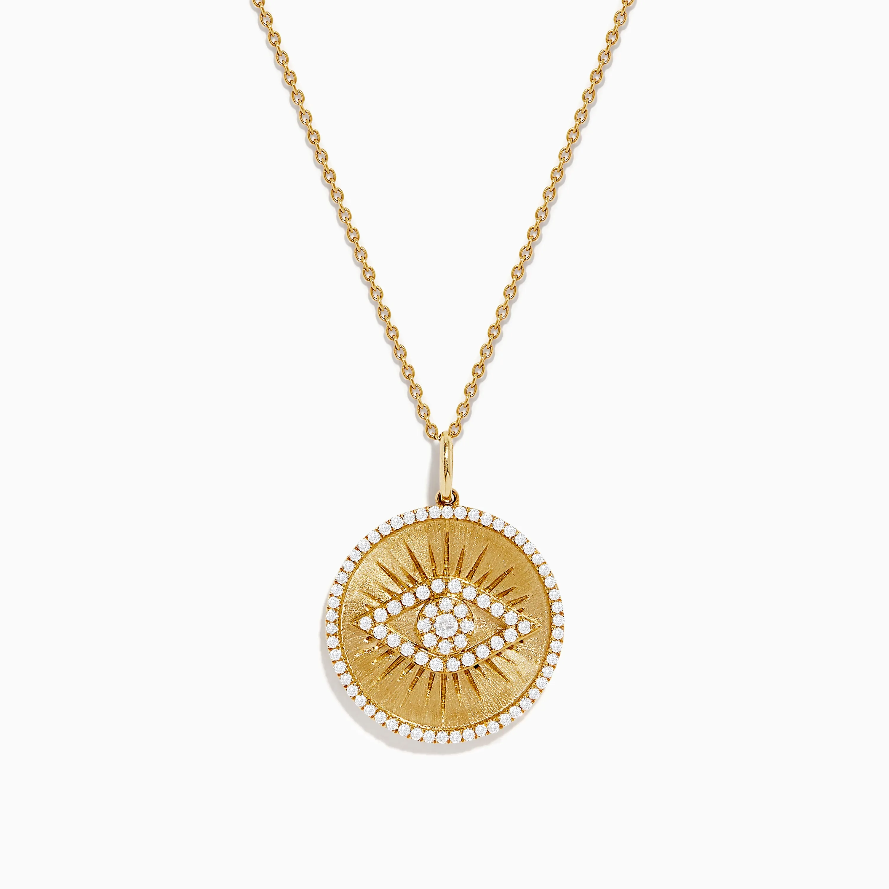 14K Yellow Gold Diamond Evil Eye Pendant sold by Effy
