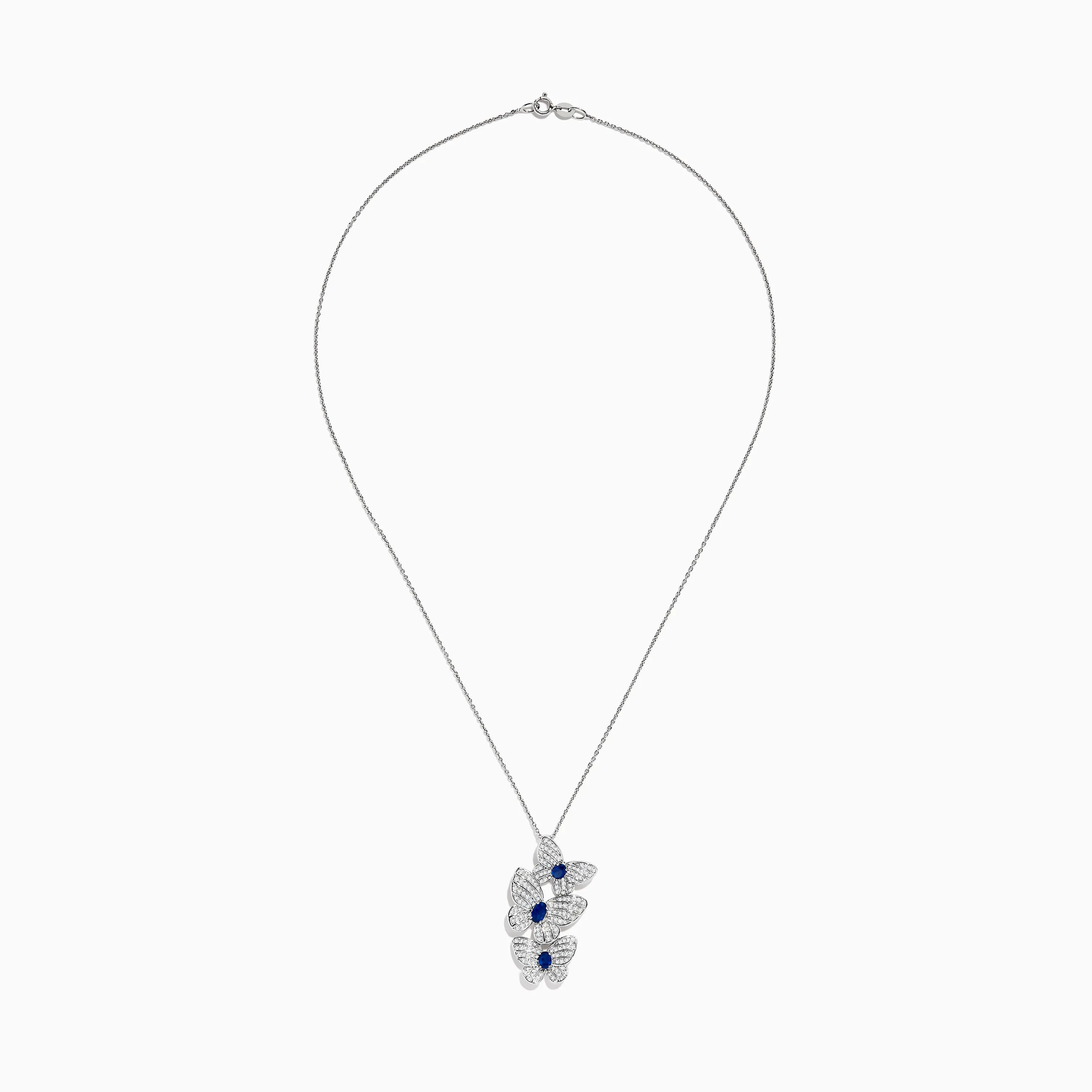 14K White Gold Blue Sapphire and Diamond Multi Butterfly Pendant sold by Effy product image thumbnail 2
