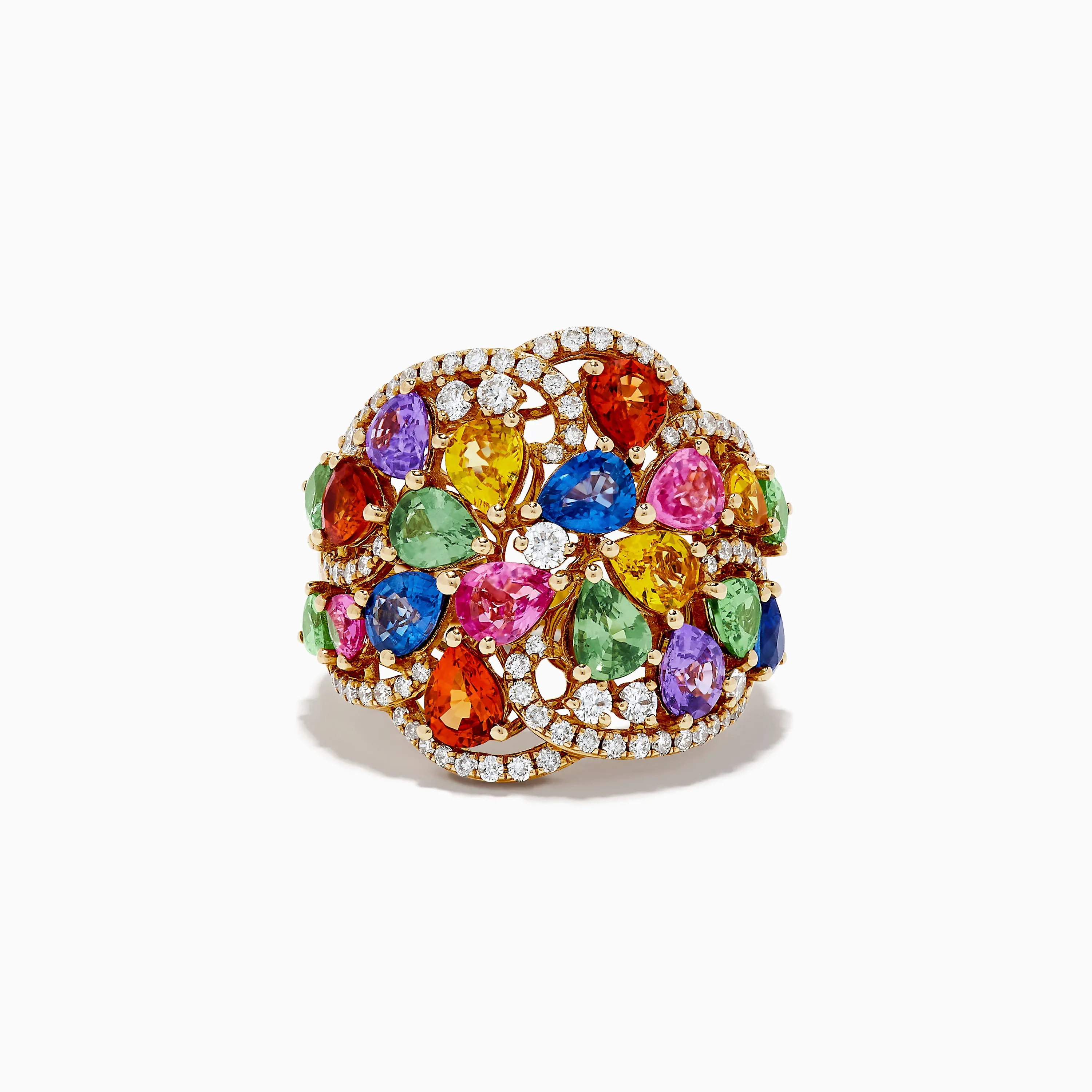 Watercolors 14K Yellow Gold Multi Sapphire and Diamond Ring sold by Effy
