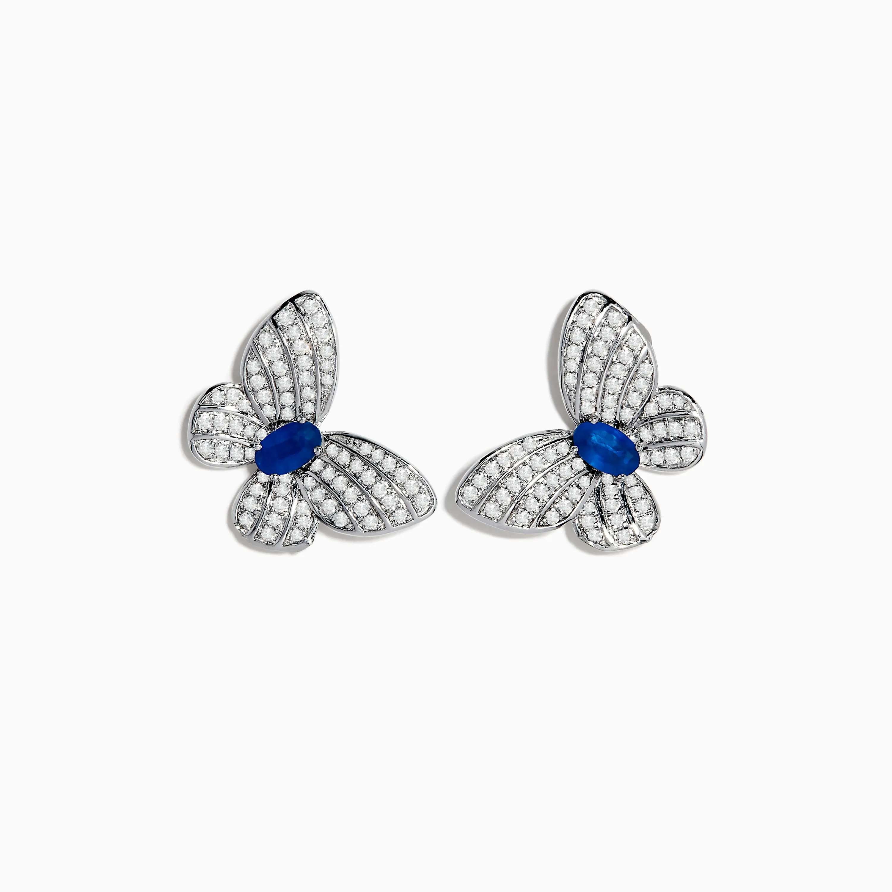 Nature 14K White Gold Sapphire and Diamond Butterfly Earrings sold by Effy