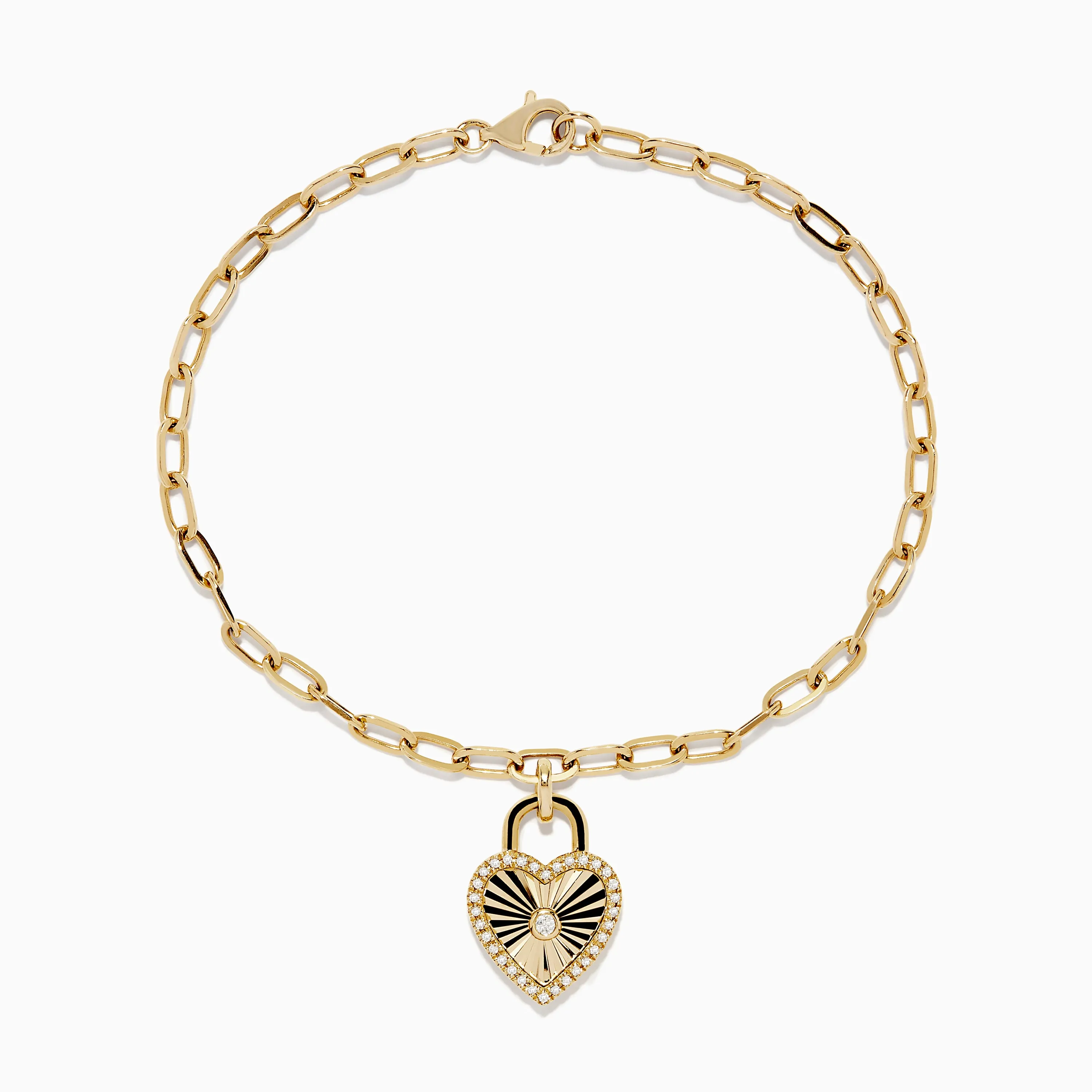 14K Yellow Gold Diamond Heart Bracelet sold by Effy