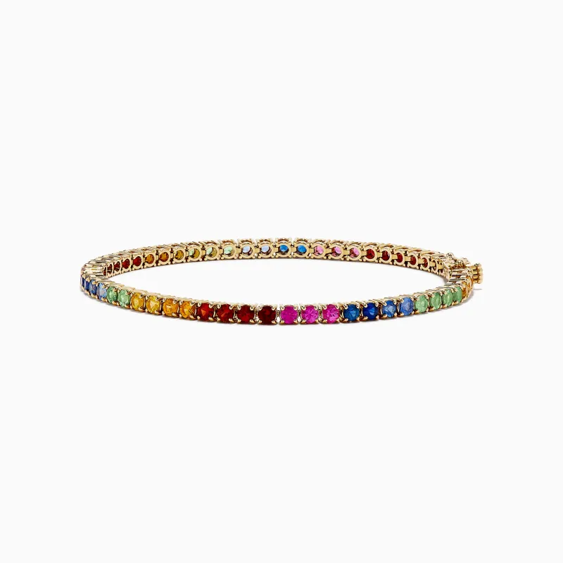 Watercolors 14K Yellow Gold Multi Sapphire Tennis Bracelet sold by Effy