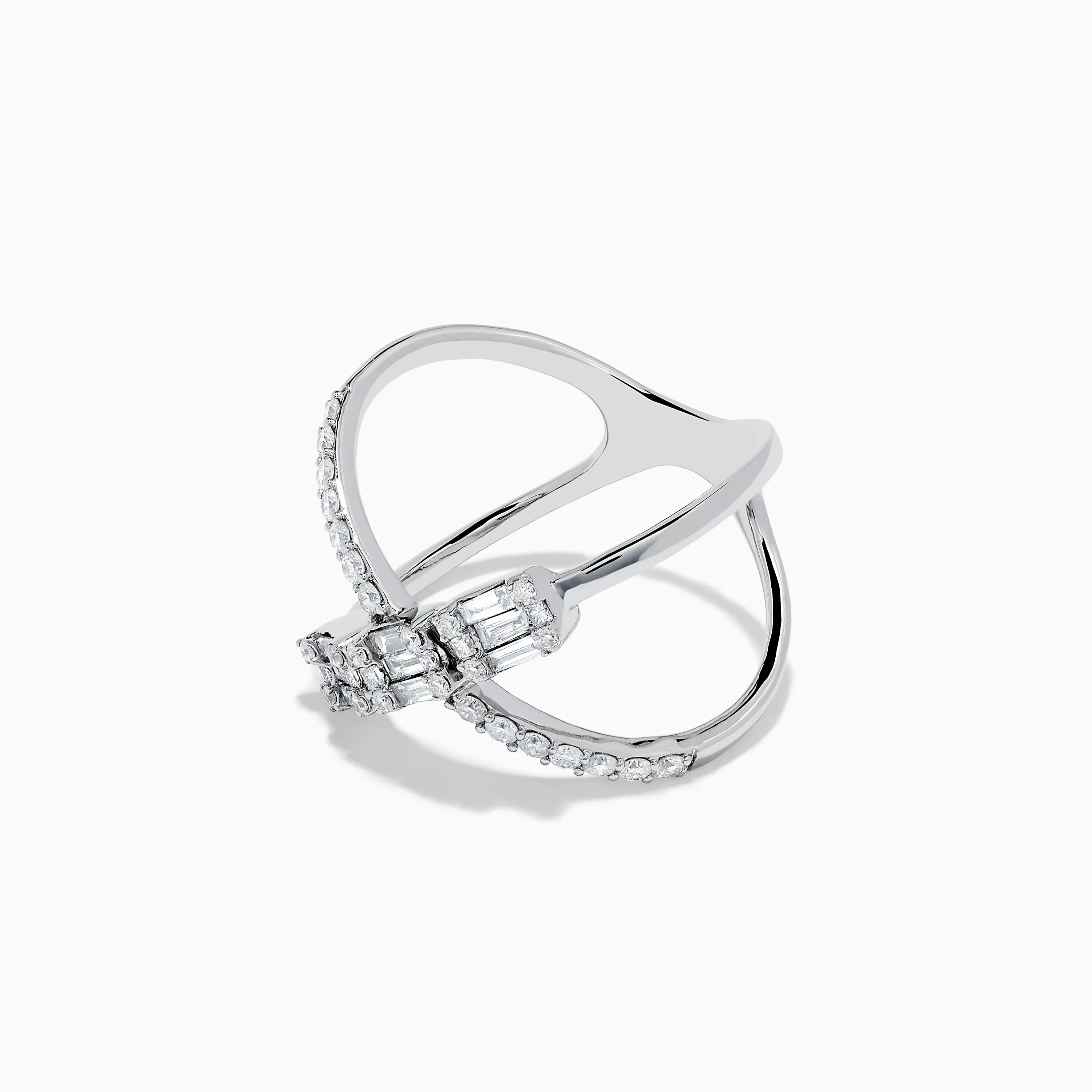 Classique 14K White Gold Diamond Criss Cross Ring sold by Effy product image thumbnail 2