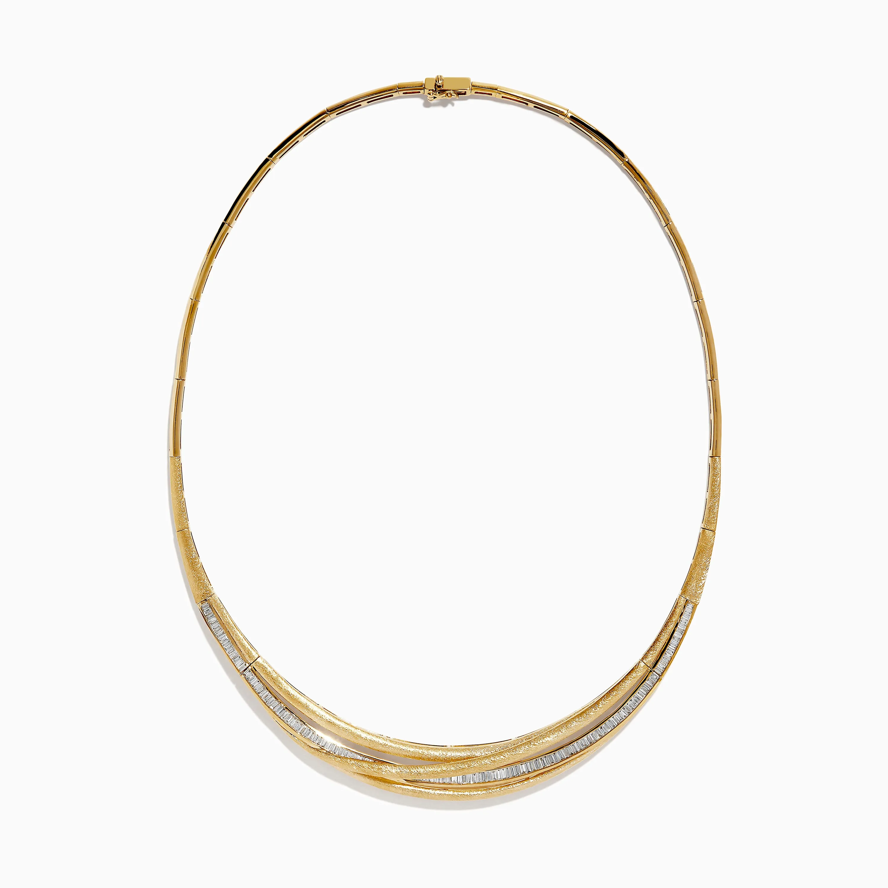 D'Oro 14K Brushed Yellow Gold Diamond Statement Collar Necklace 2.32 TCW sold by Effy product image thumbnail 2