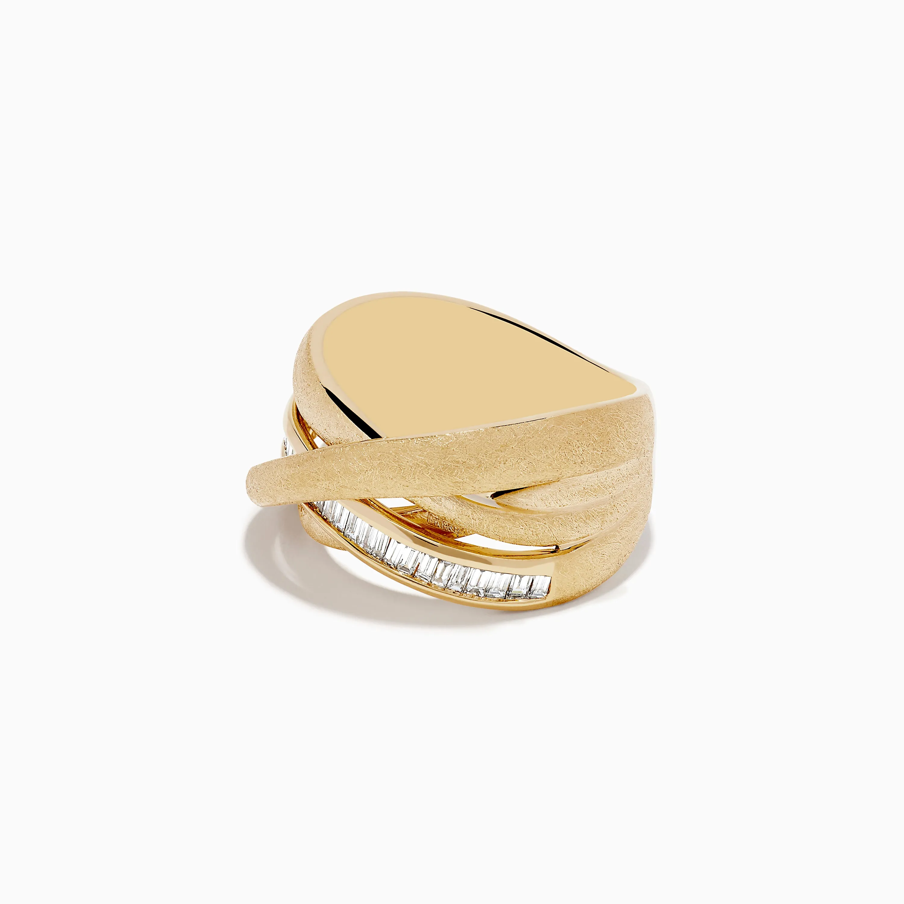 D'Oro 14K Brushed Yellow Gold Diamond Crossover Ring 0.39 TCW sold by Effy product image thumbnail 2