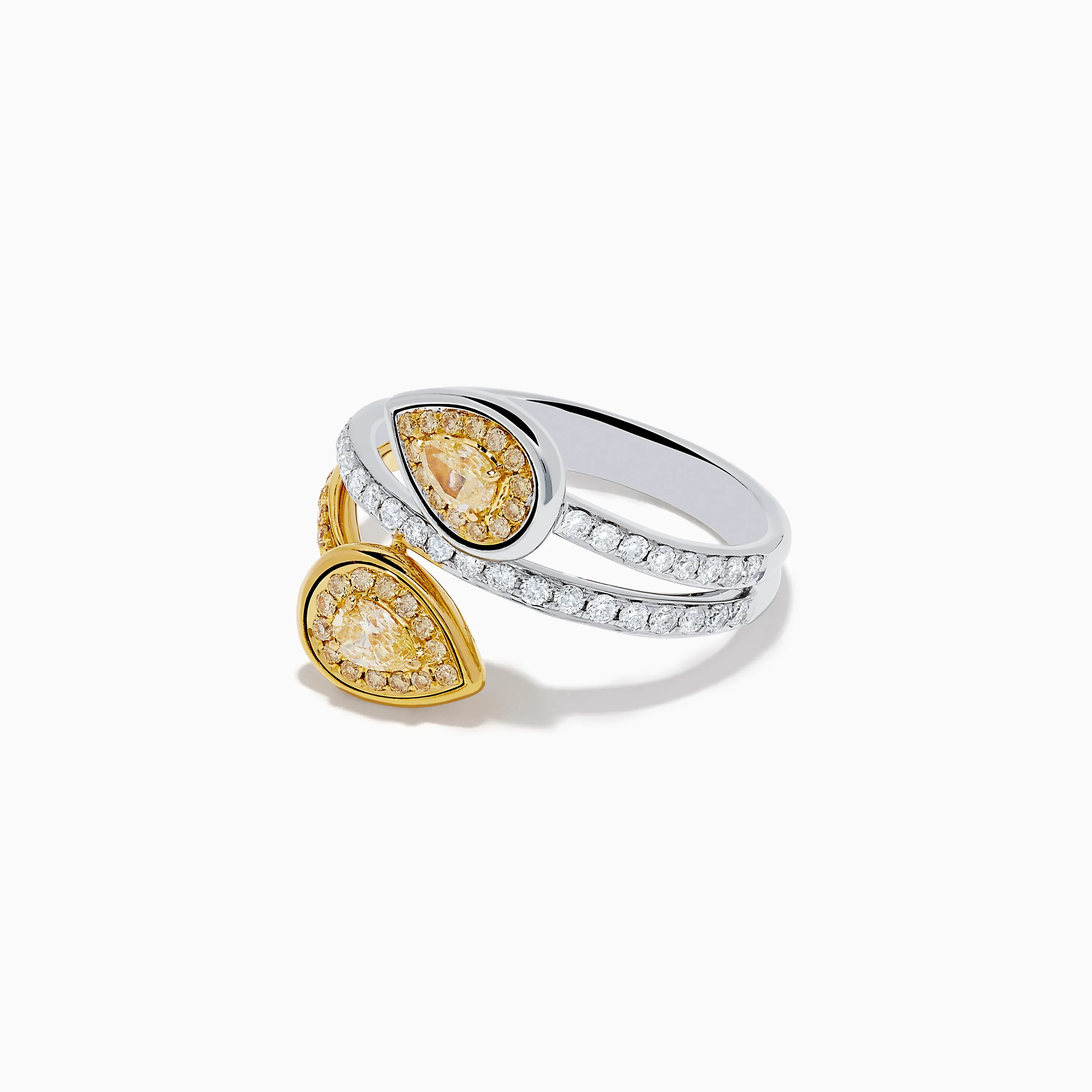 Canare 18K Two-Tone Gold Pear Shaped Yellow Diamond Bypass Ring sold by Effy product image thumbnail 2