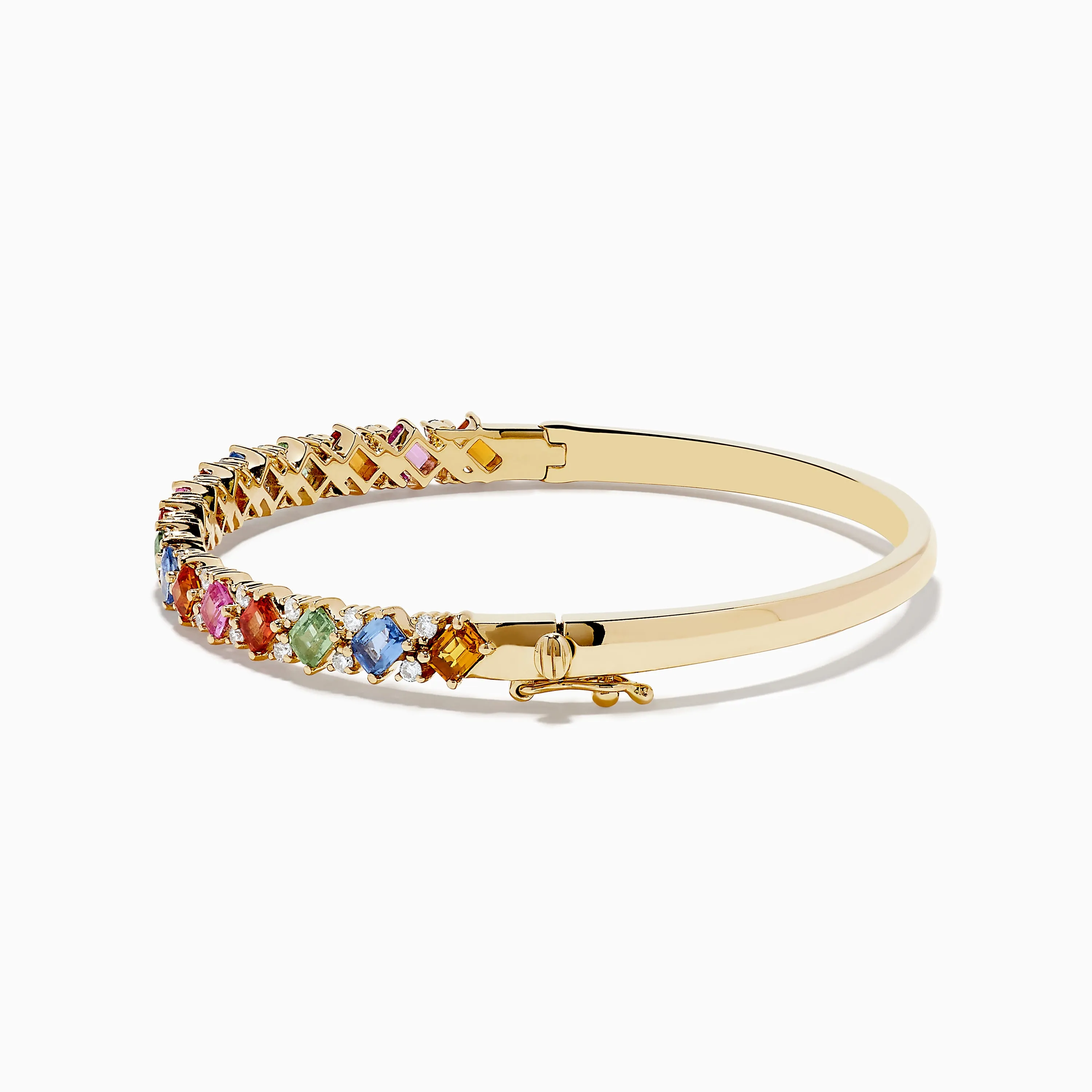 14K Yellow Gold Multi Sapphire and Diamond Bangle sold by Effy product image thumbnail 2