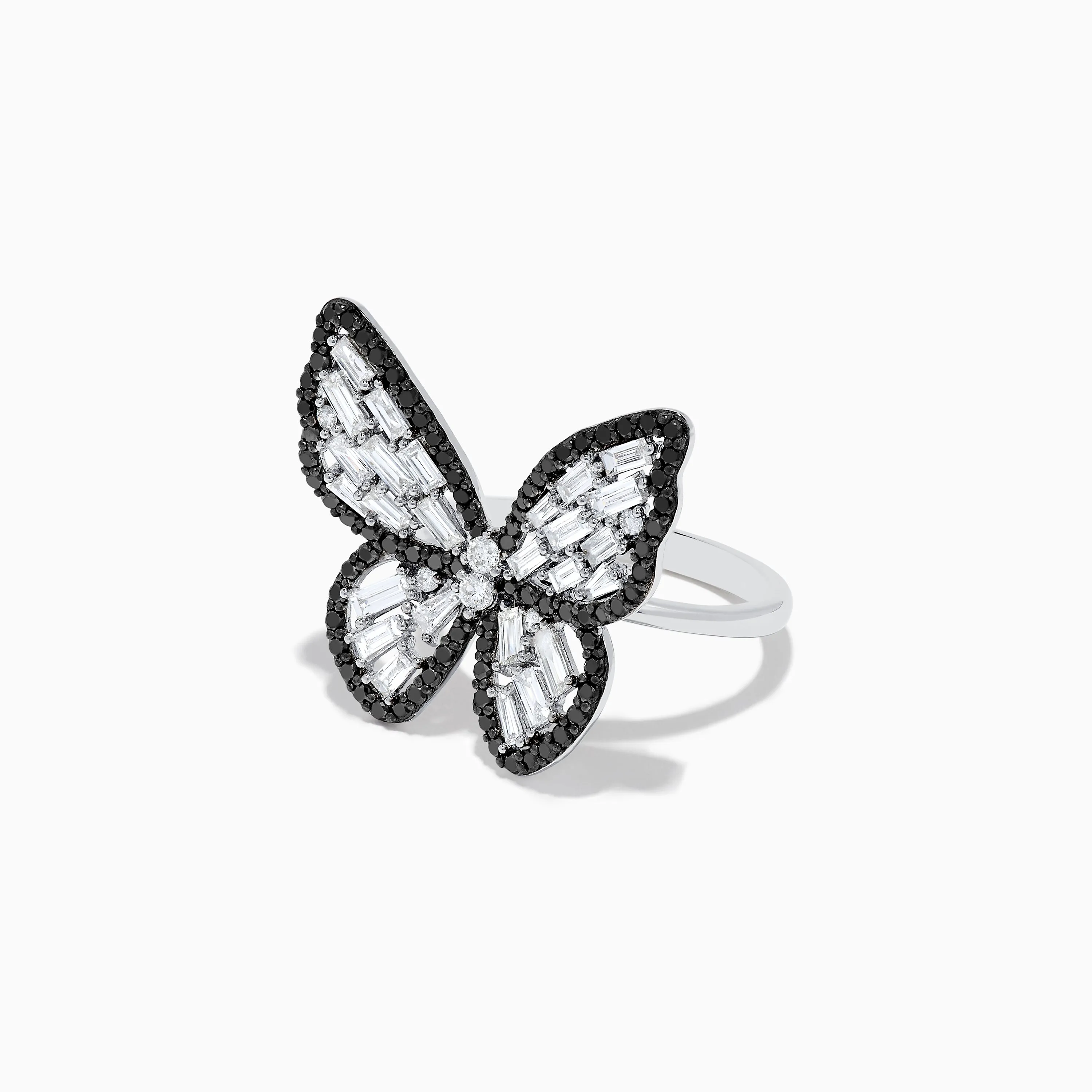 Nature 14K White Gold Black and White Diamond Butterfly Ring sold by Effy product image thumbnail 2