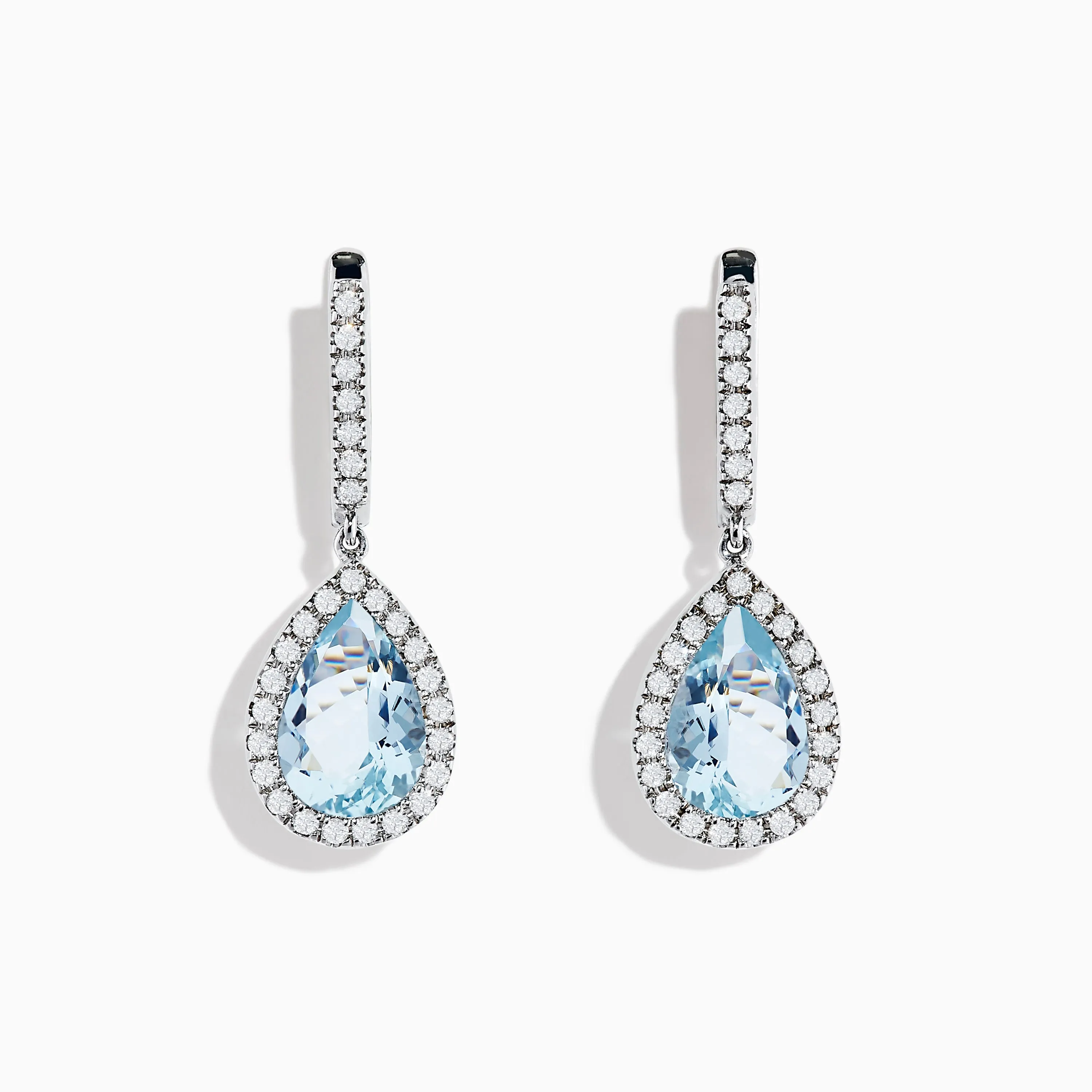 Aquarius 14K White Gold Aquamarine and Diamond Drop Earrings sold by Effy