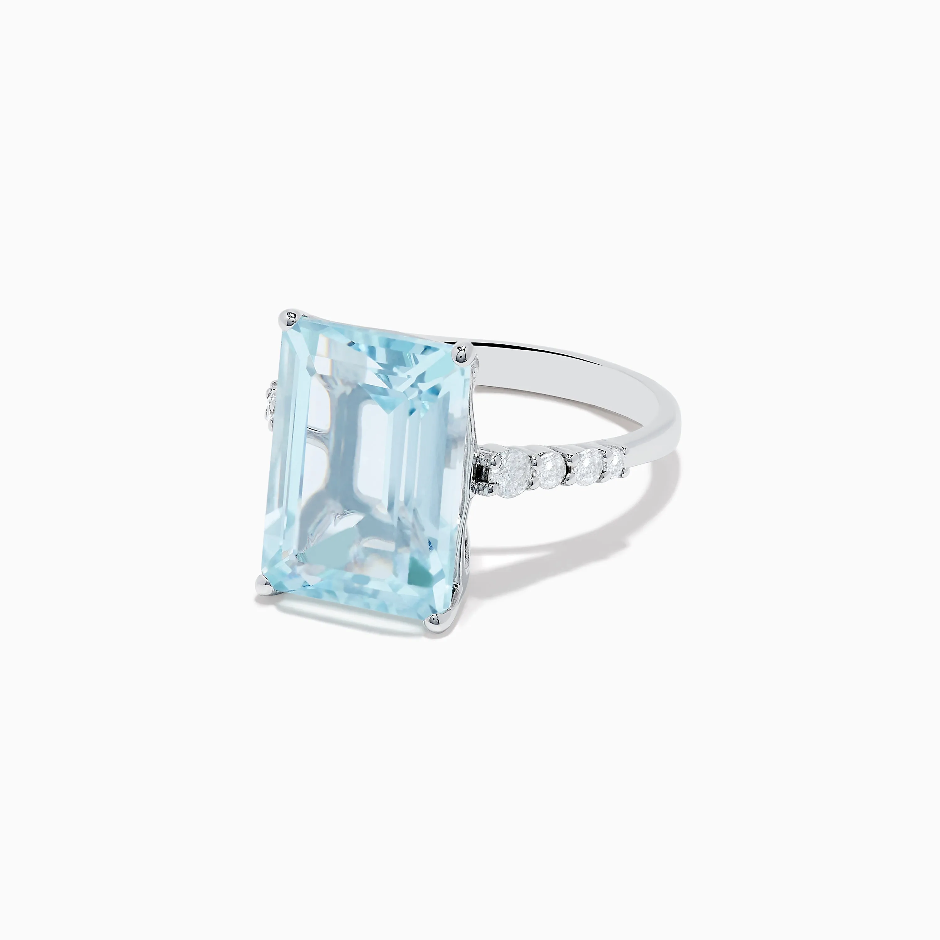 Aquarius 14K White Gold Aquamarine and Diamond Cocktail Ring sold by Effy product image thumbnail 2