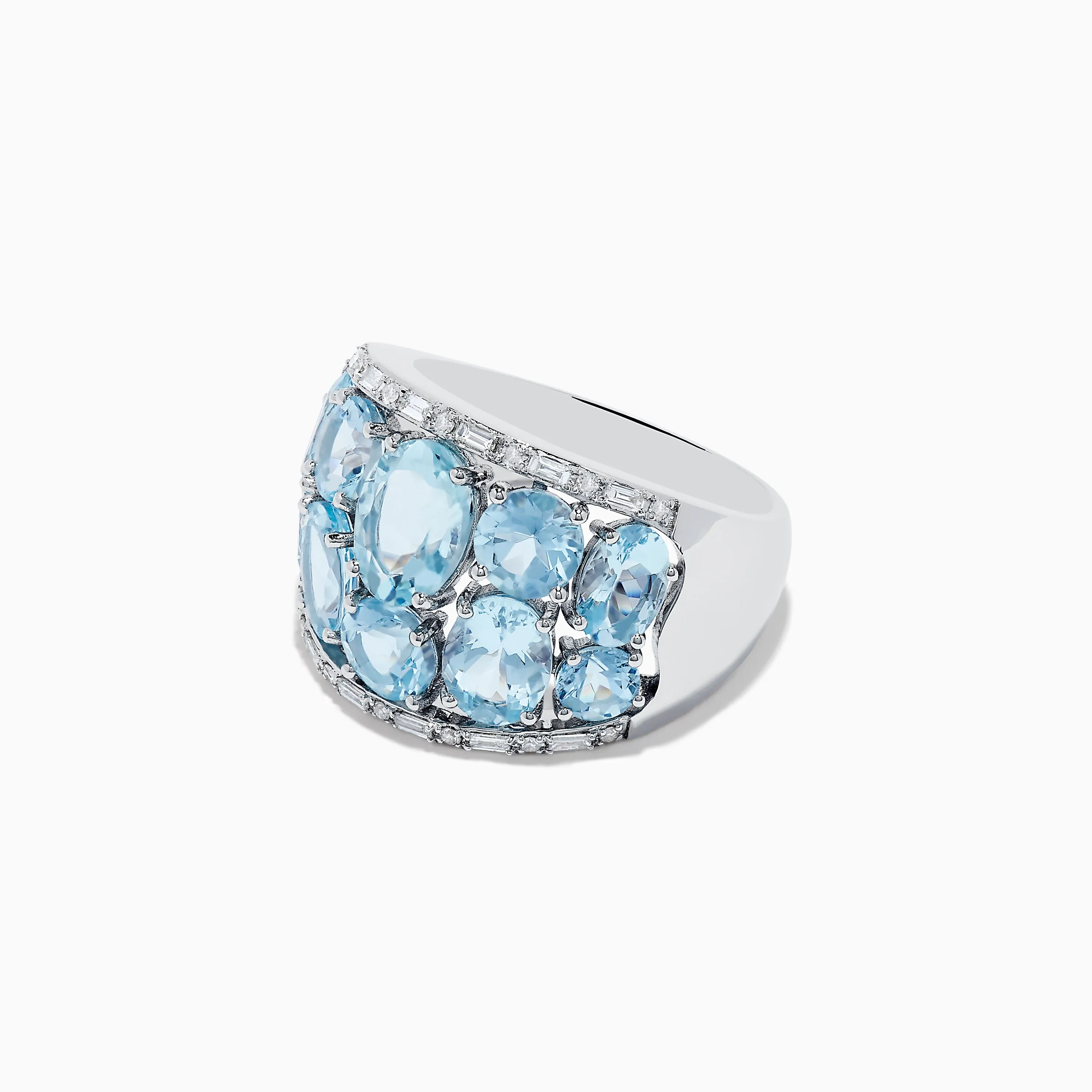 Aquarius 14k White Gold Aquamarine and Diamond Ring sold by Effy product image thumbnail 2