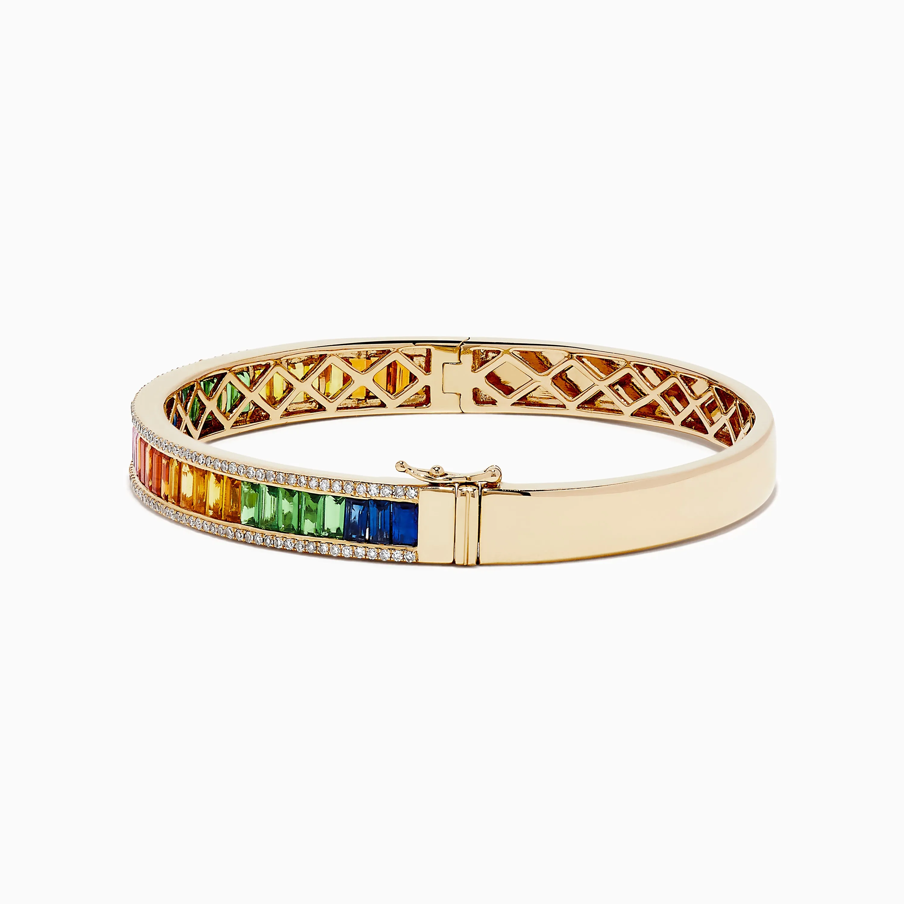 Watercolors 14K Gold Multi Sapphire and Diamond Bangle sold by Effy product image thumbnail 2