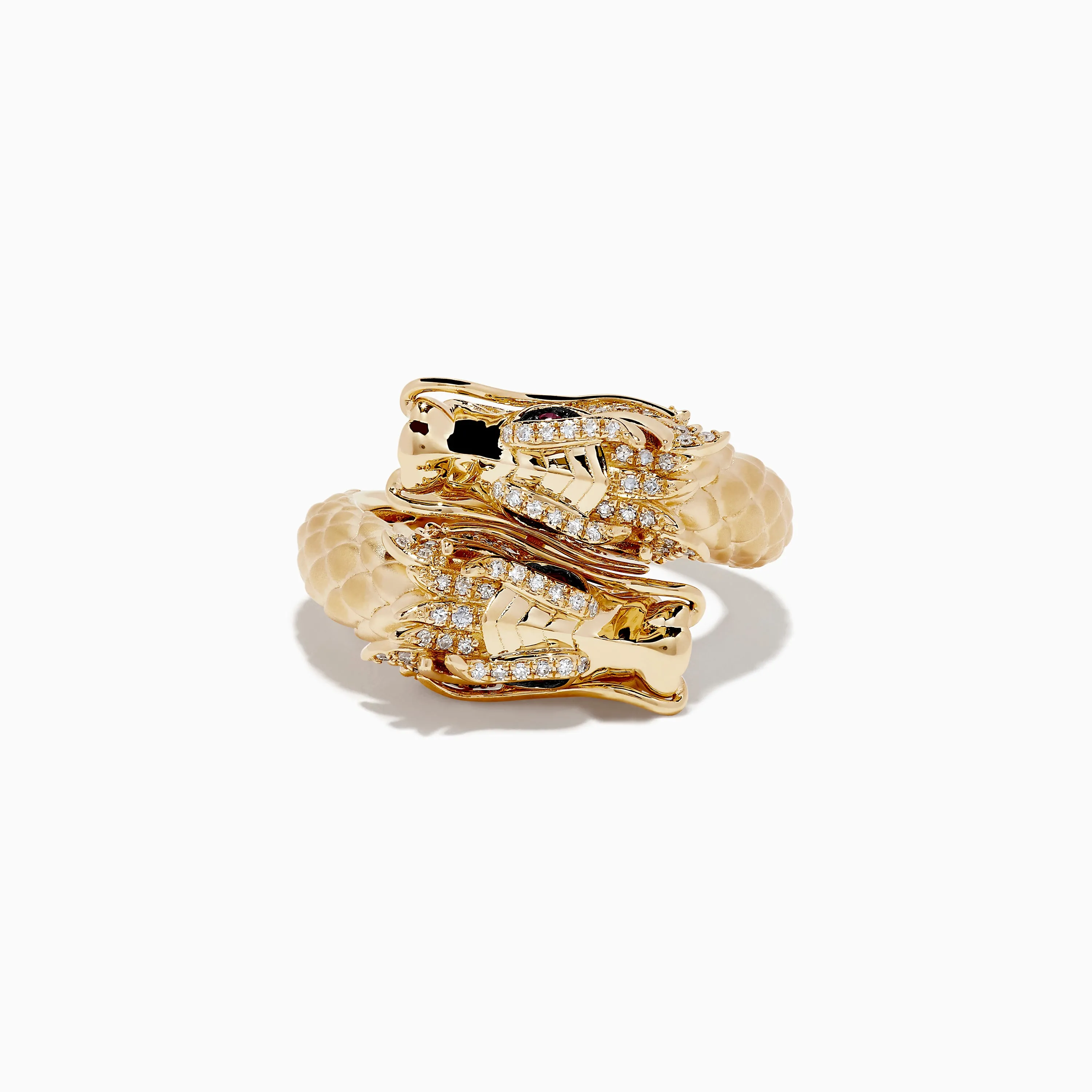 Safari 14K Yellow Gold Ruby and Diamond Dragon Bypass Ring sold by Effy product image thumbnail 4