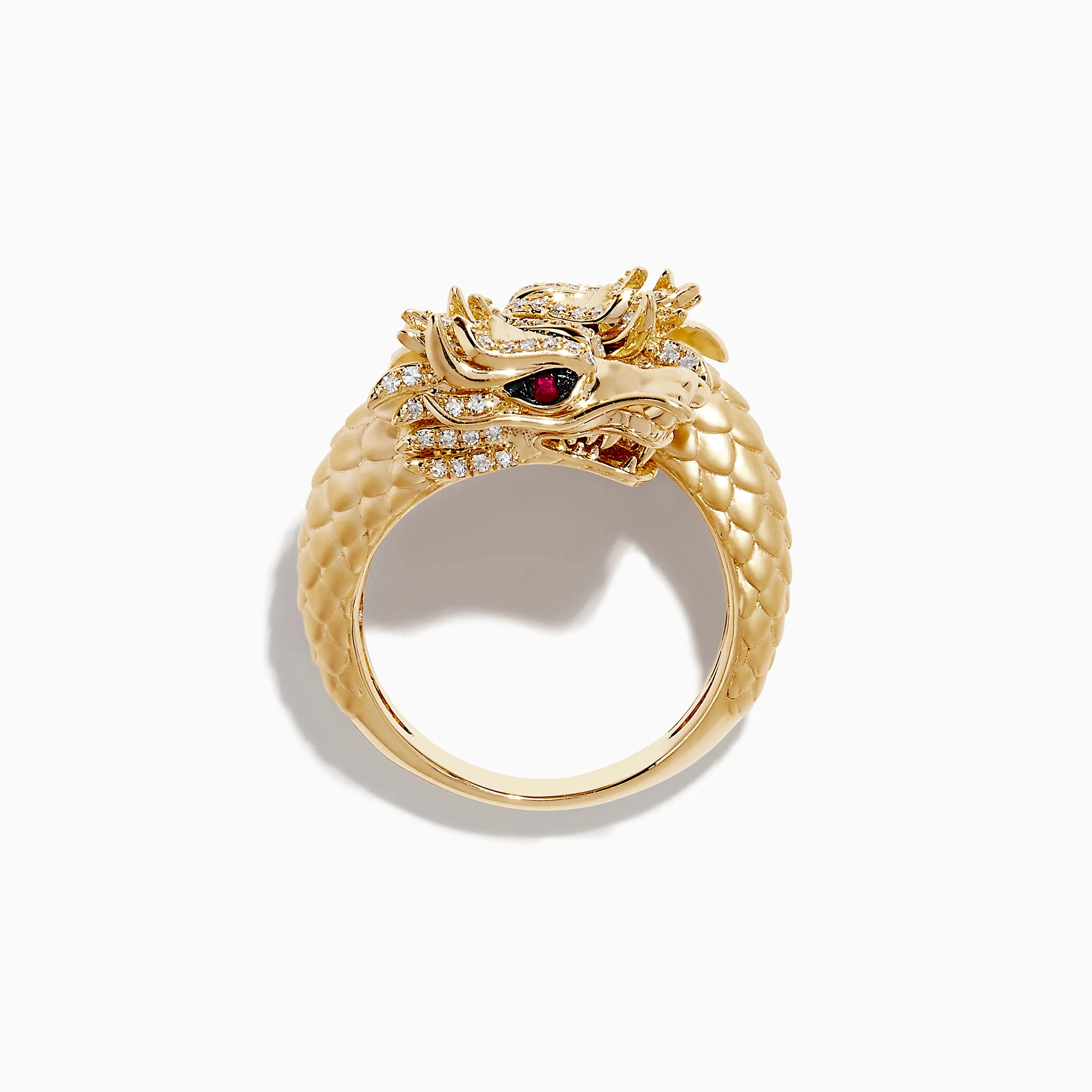 Safari 14K Yellow Gold Ruby and Diamond Dragon Bypass Ring sold by Effy product image thumbnail 2
