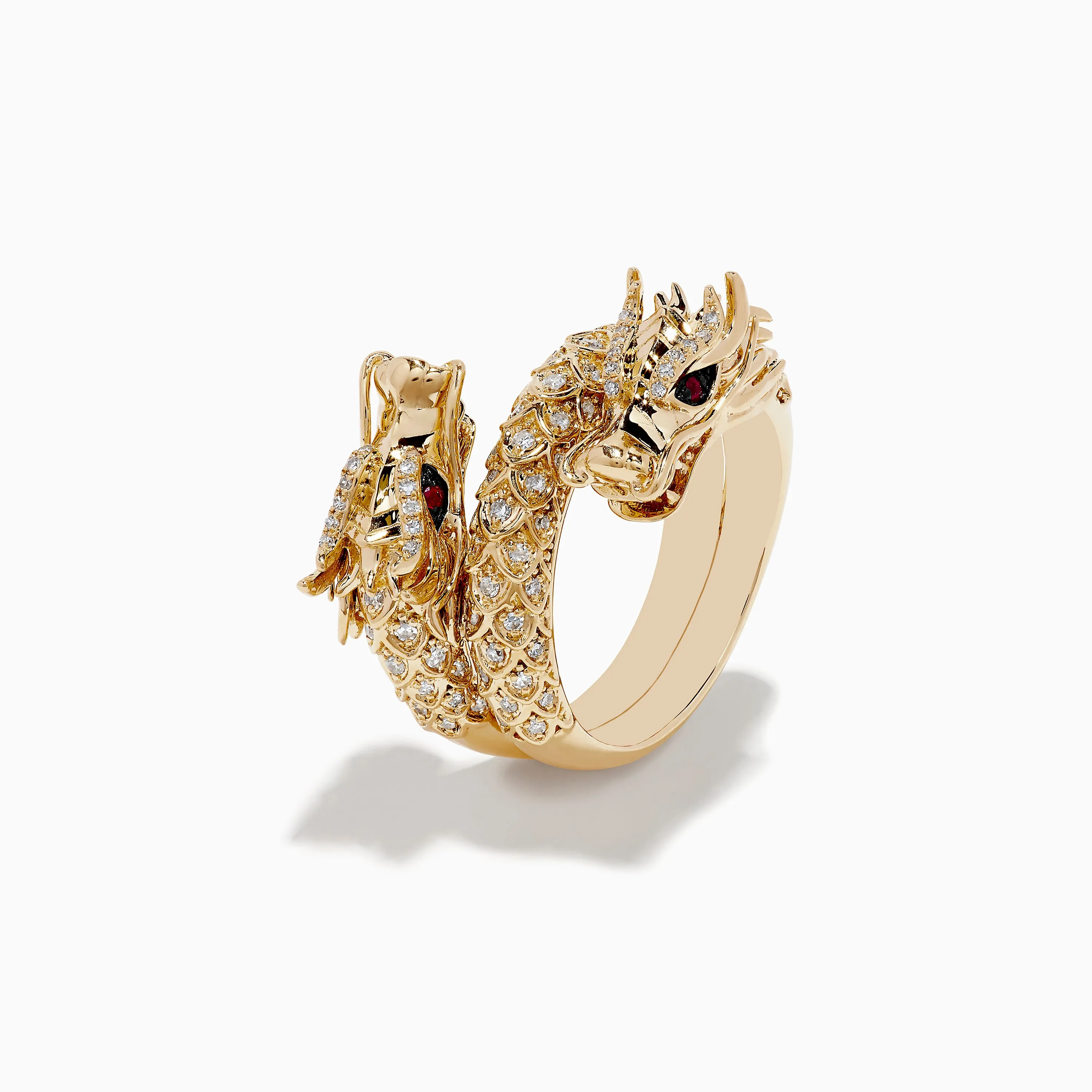 Safari 14K Yellow Gold Ruby and Diamond Dragon Wrap Ring sold by Effy