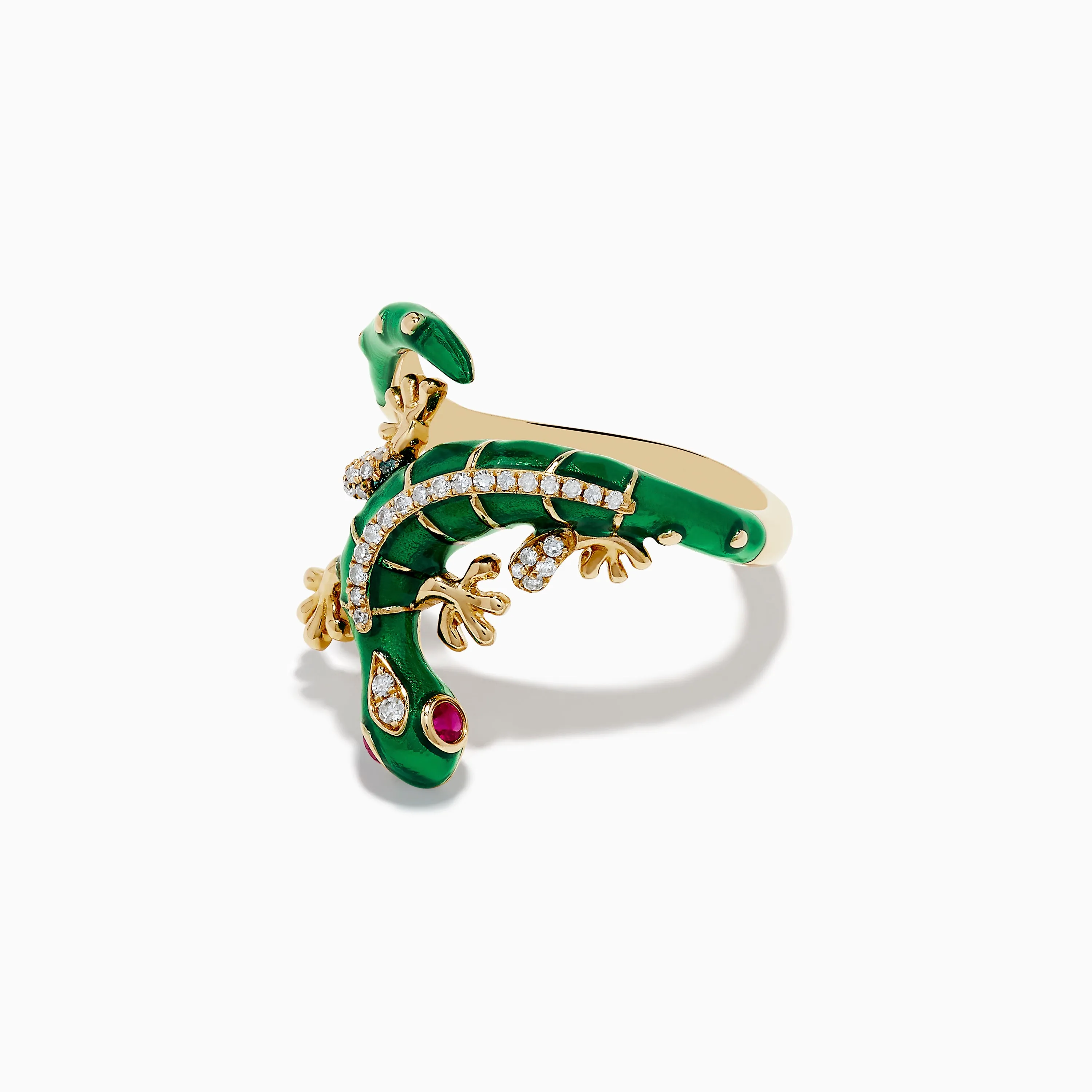 Safari 14K Yellow Gold Ruby and Diamond Lizard Ring sold by Effy product image thumbnail 3