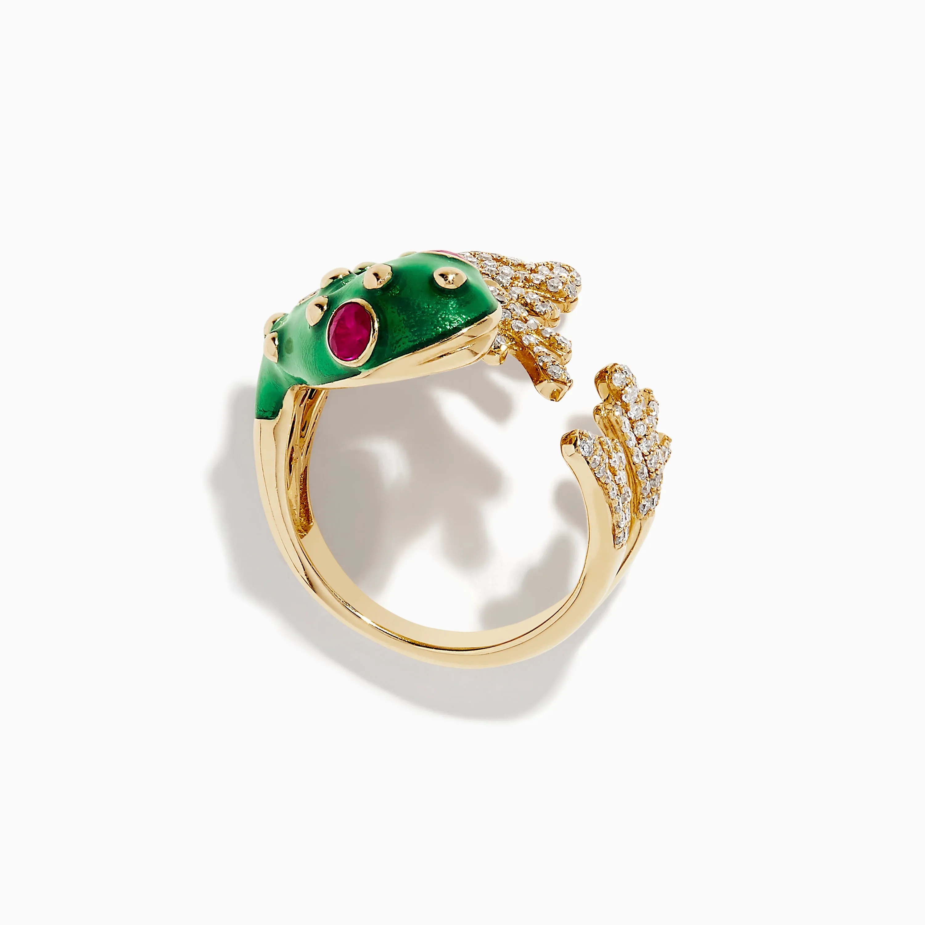 Safari 14K Yellow Gold Ruby and Diamond Frog Ring sold by Effy product image thumbnail 4