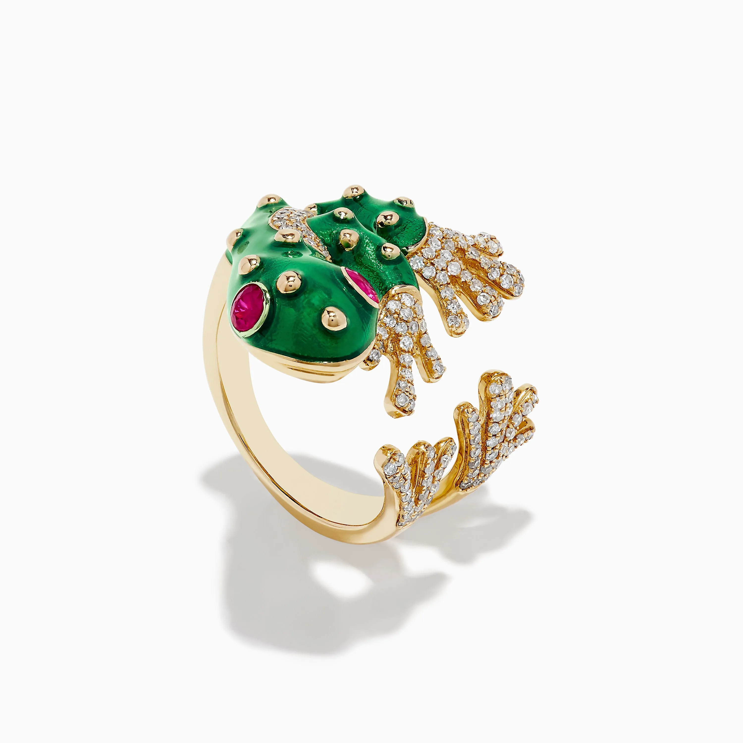 Safari 14K Yellow Gold Ruby and Diamond Frog Ring sold by Effy product image thumbnail 2