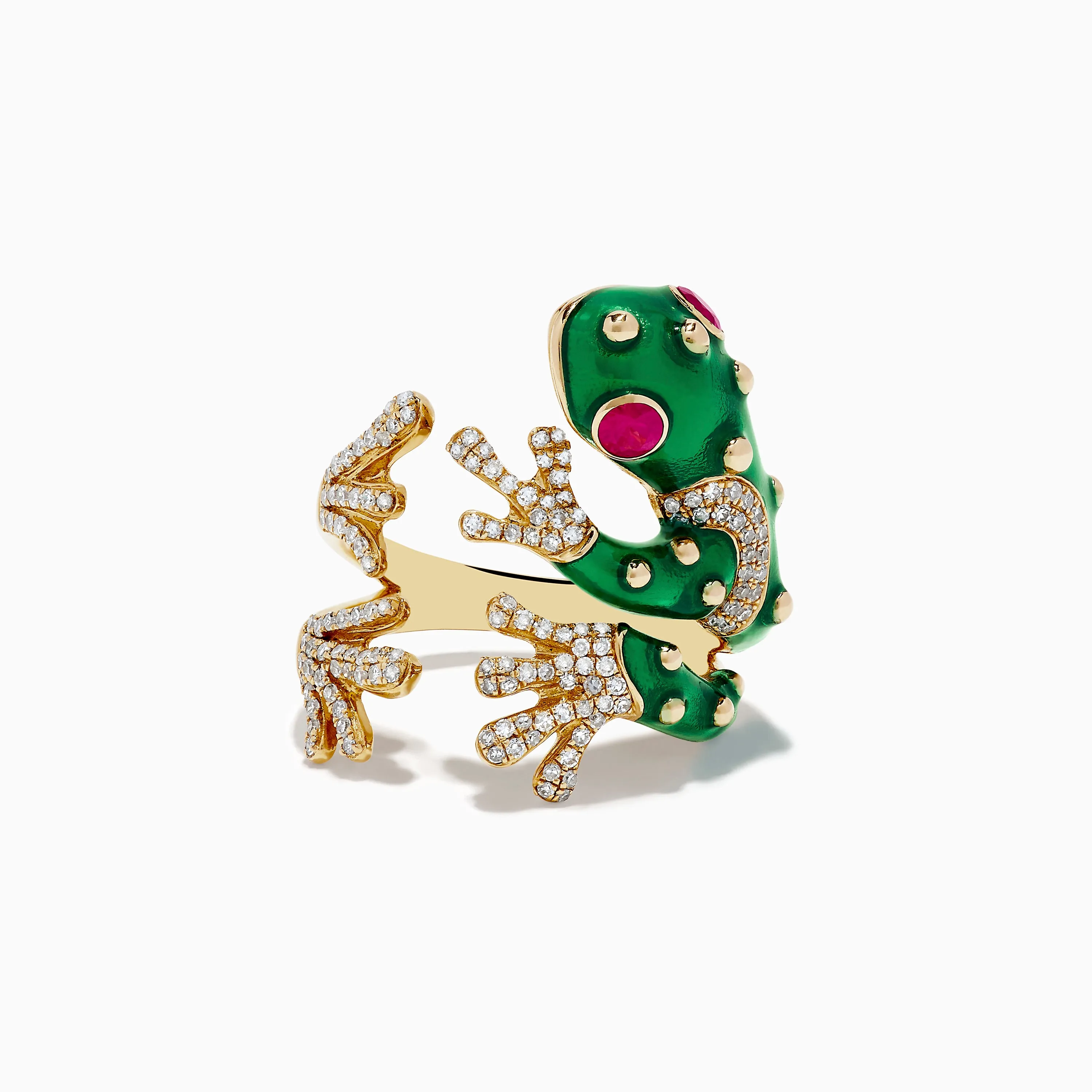 Safari 14K Yellow Gold Ruby and Diamond Frog Ring sold by Effy