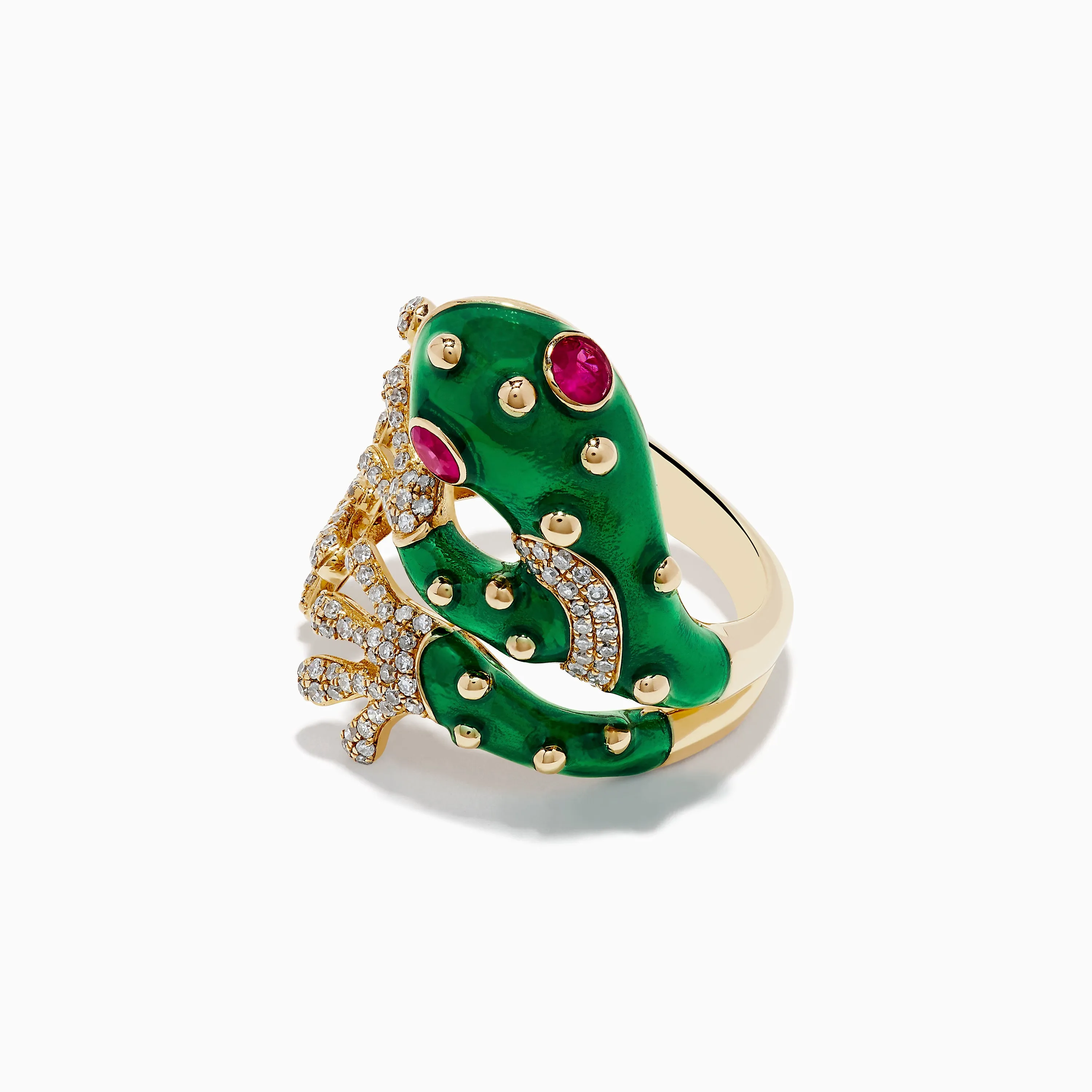 Safari 14K Yellow Gold Ruby and Diamond Frog Ring sold by Effy product image thumbnail 3