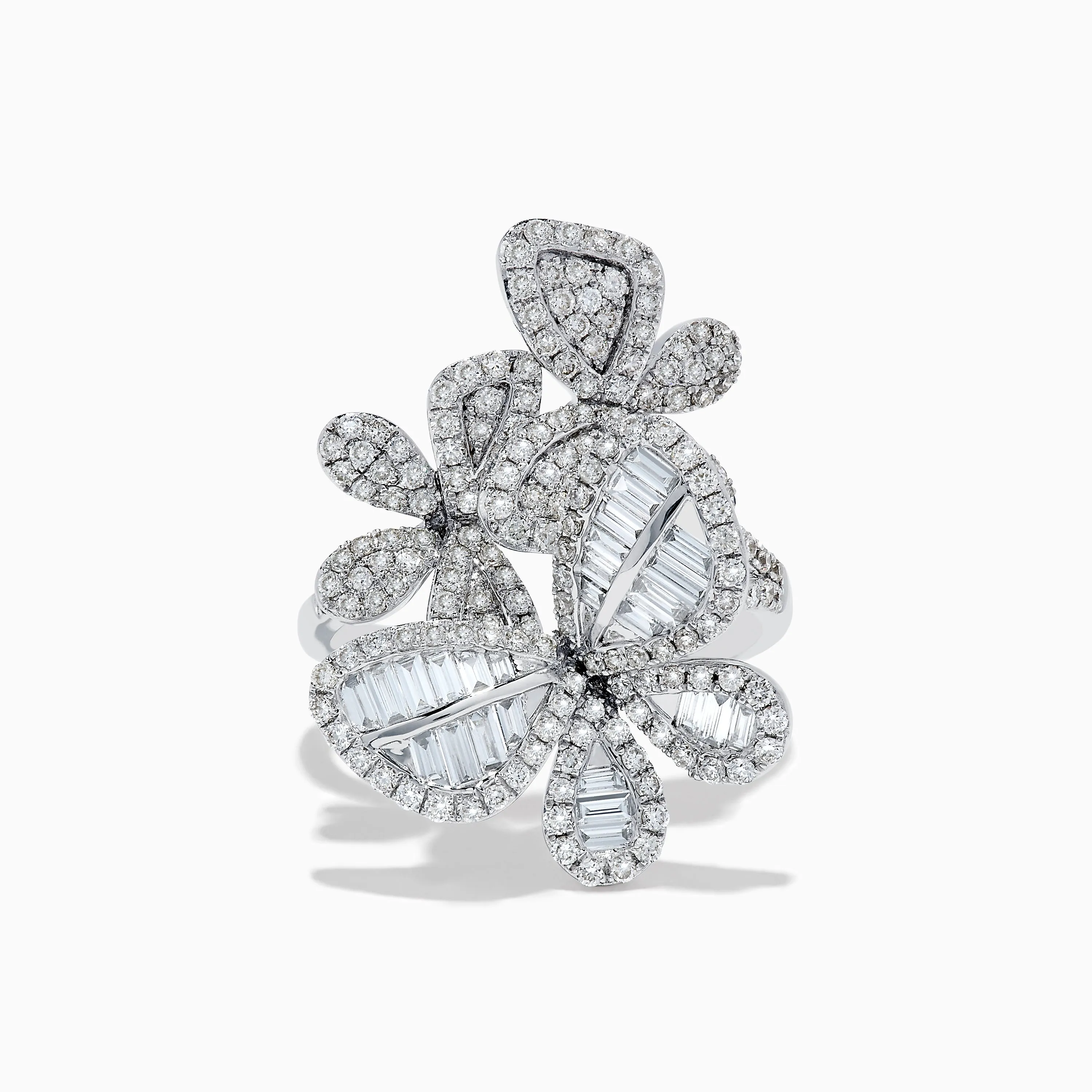 Nature 14K White Gold Diamond Multi Butterfly Ring sold by Effy