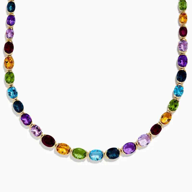 Mosaic 14K Yellow Gold Multi Gemstone Necklace sold by Effy