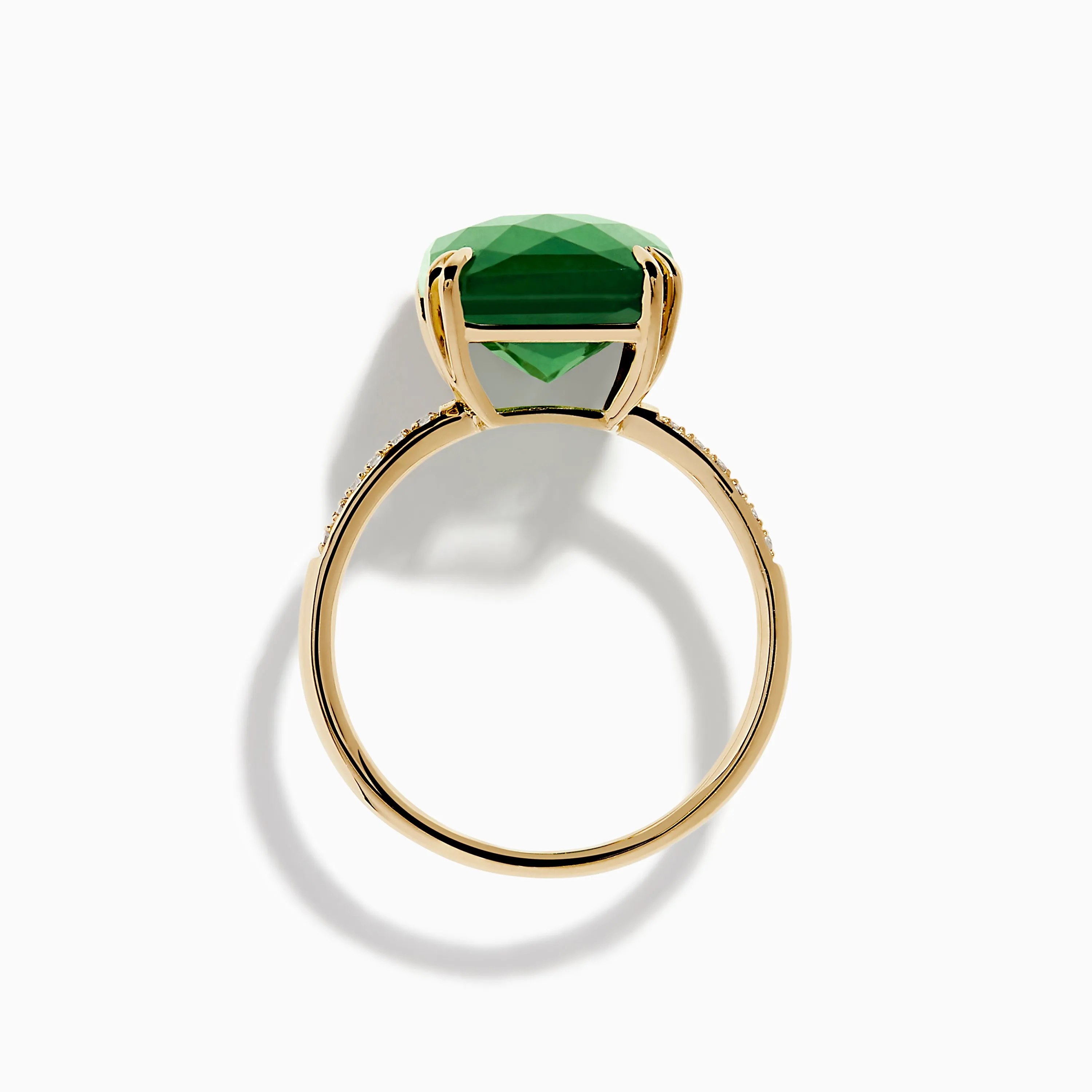 14K Yellow Gold Green Jade and Diamond Ring sold by Effy product image thumbnail 3