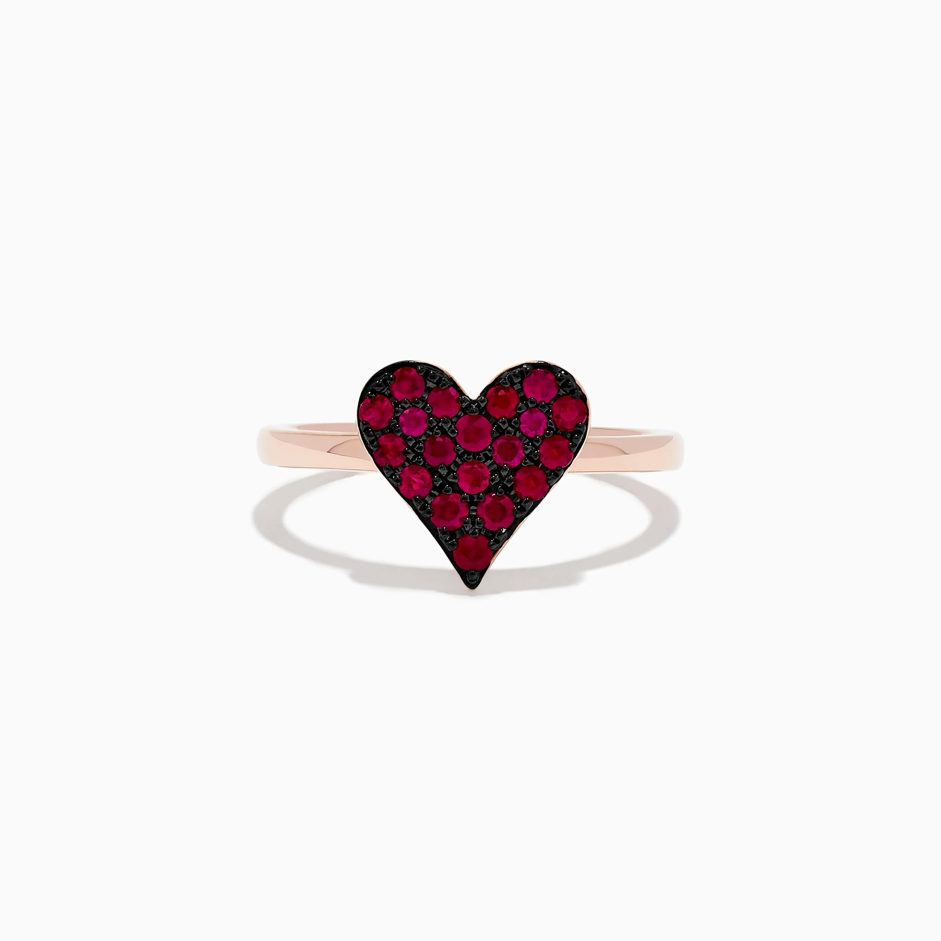 14K Rose Gold Ruby Heart Ring sold by Effy