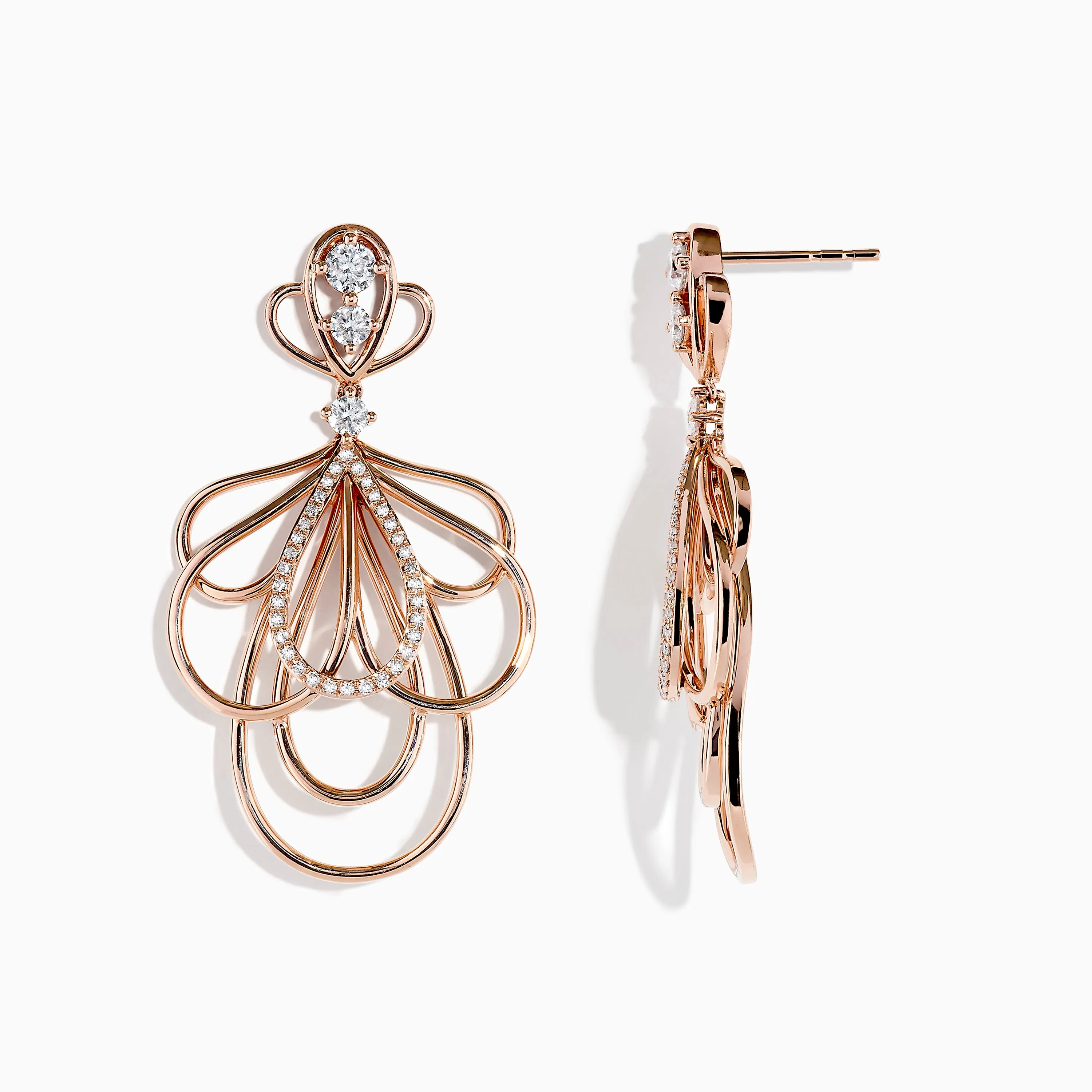 Pave Rose 14K Gold Diamond Fashion Statement Earrings sold by Effy product image thumbnail 2