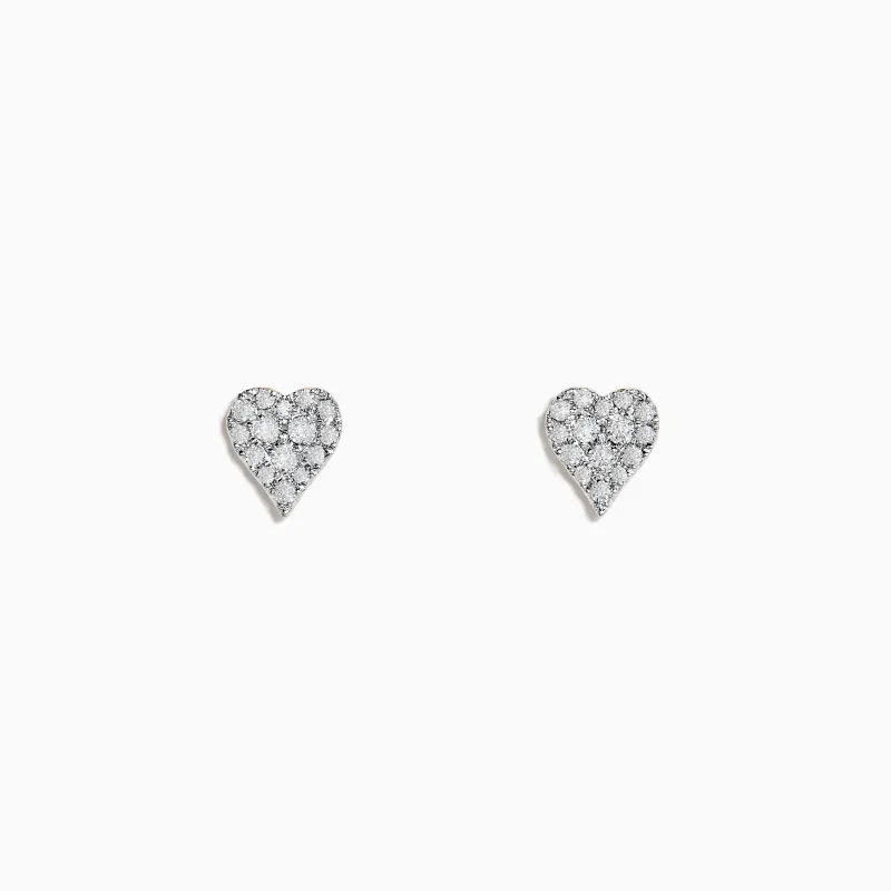 Casino 14K Yellow Gold Diamond Heart Stud Earrings sold by Effy
