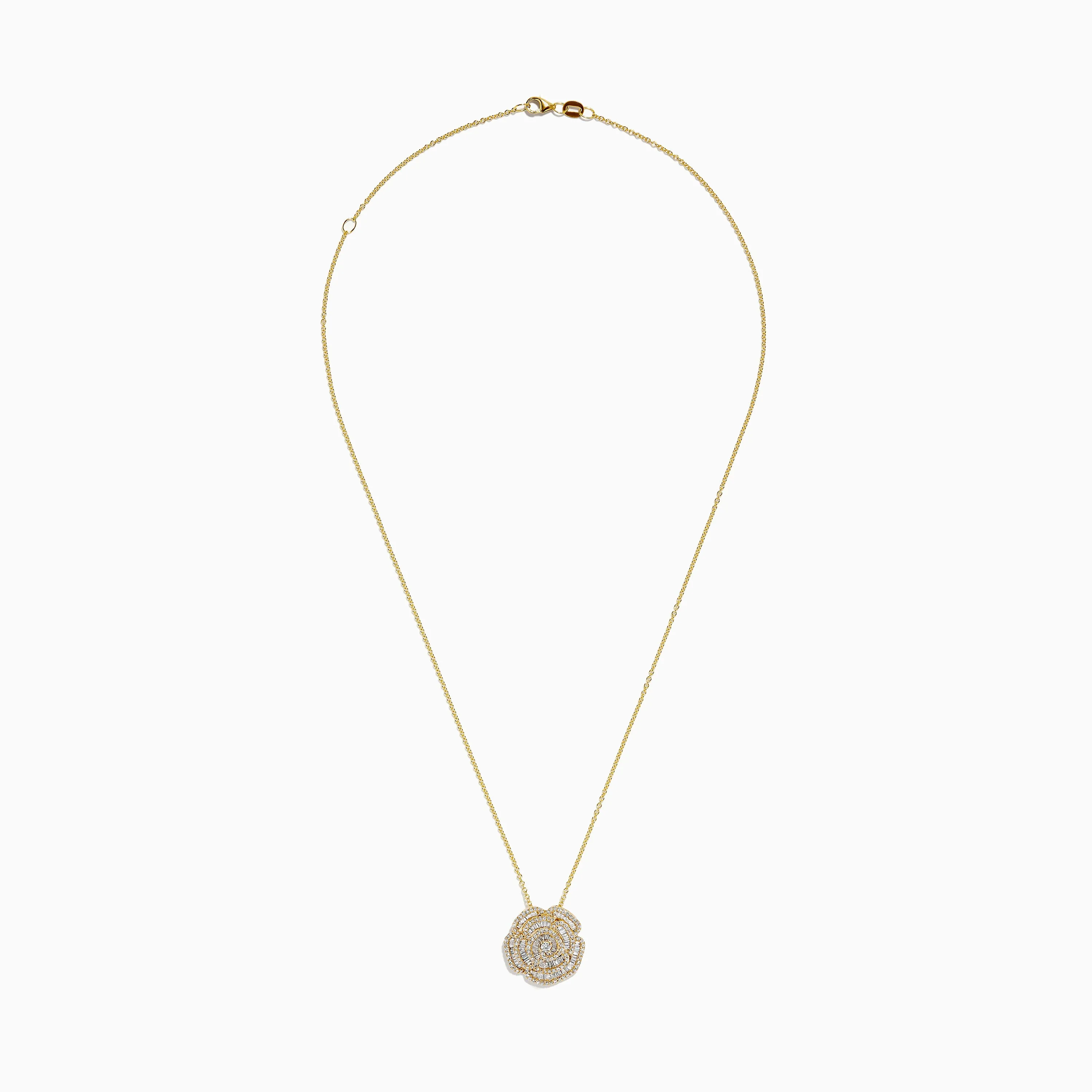 D'oro 14K Yellow Gold Diamond Flower Pendant 1.03 TCW sold by Effy product image thumbnail 2