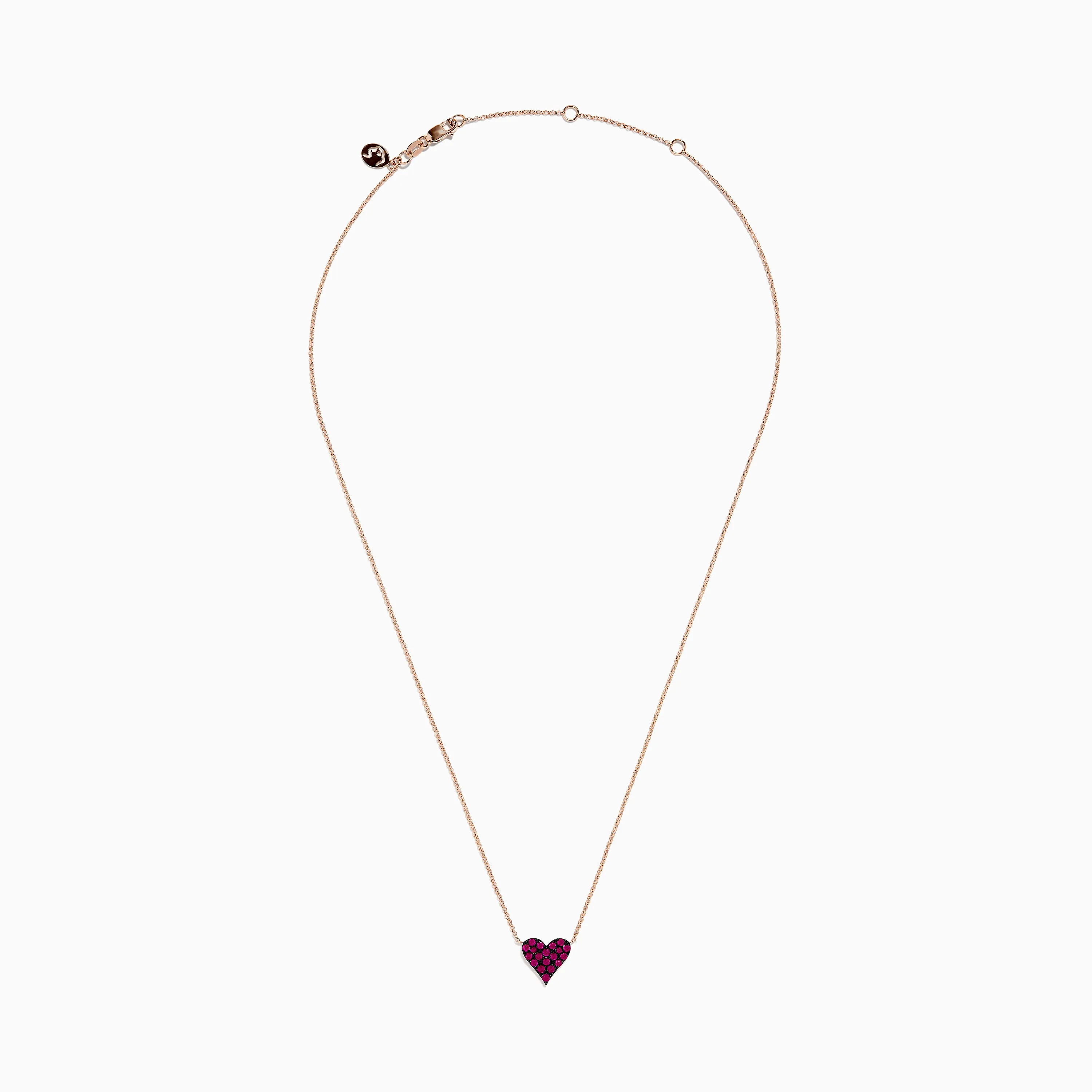 14K Rose Gold Ruby Pave Heart Necklace sold by Effy product image thumbnail 2