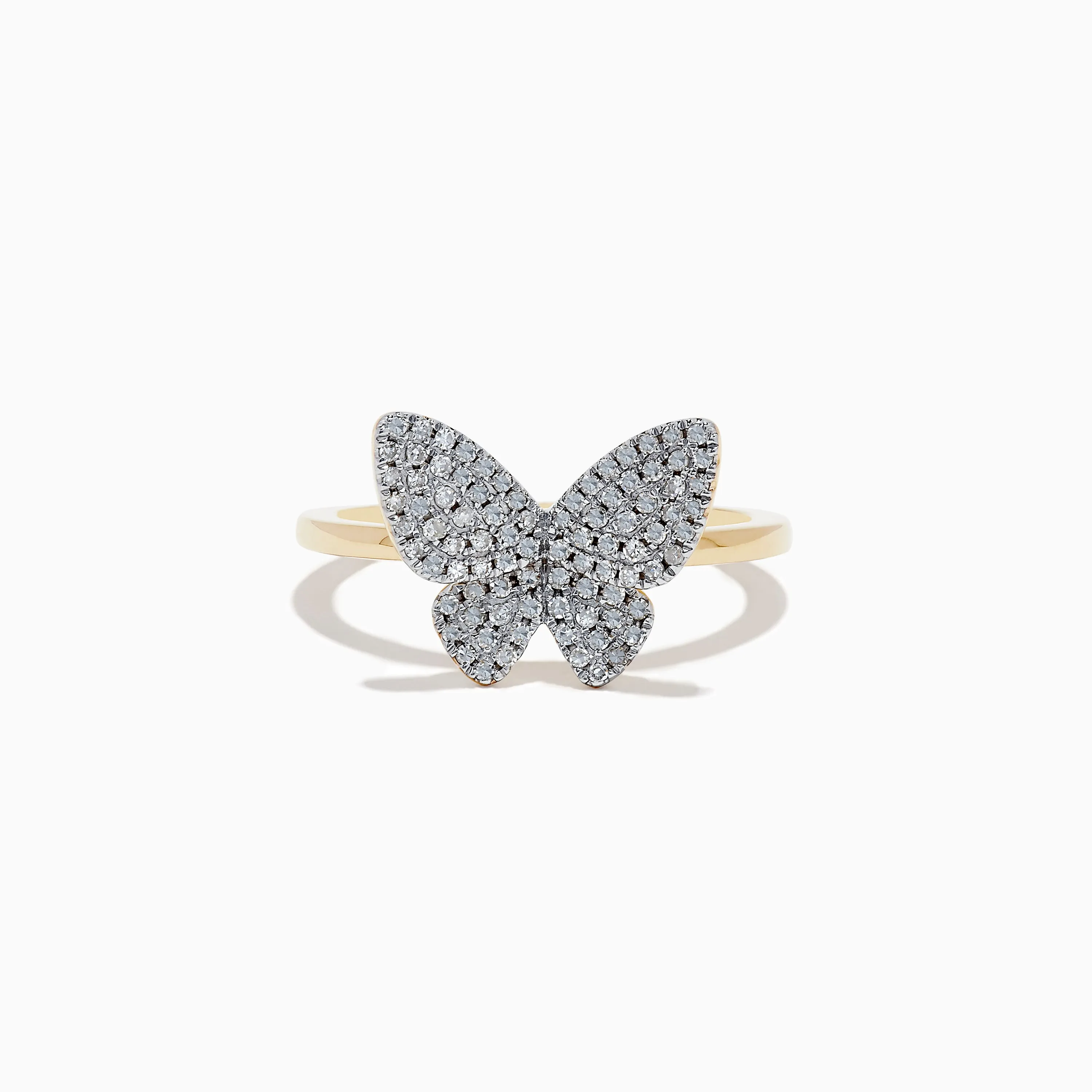 Nature 14K Yellow Gold Diamond Butterfly Ring sold by Effy